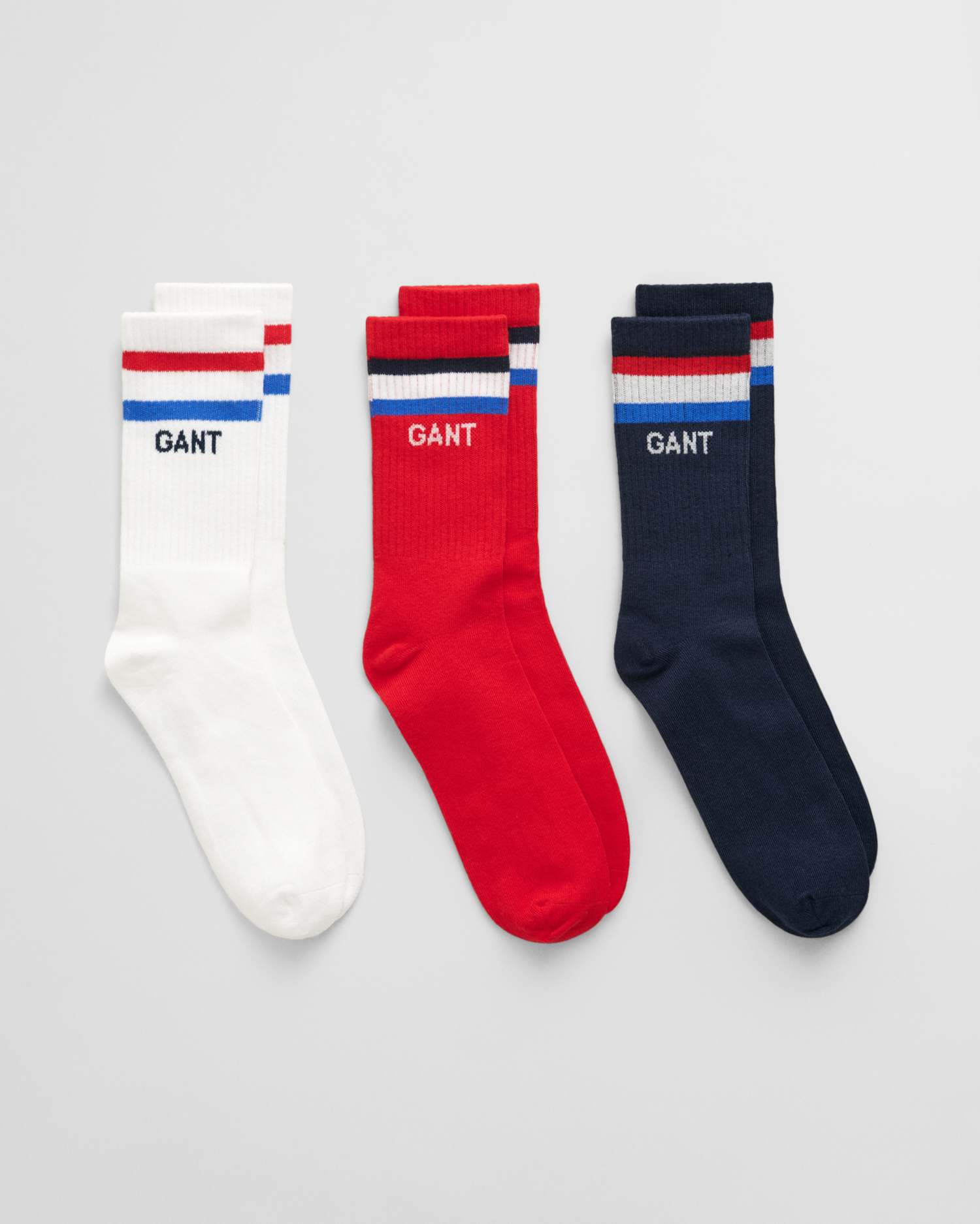 Gant Unisex Multicolor Teens Teens 3-Pack Sport Socks (40-42) Size 40-42