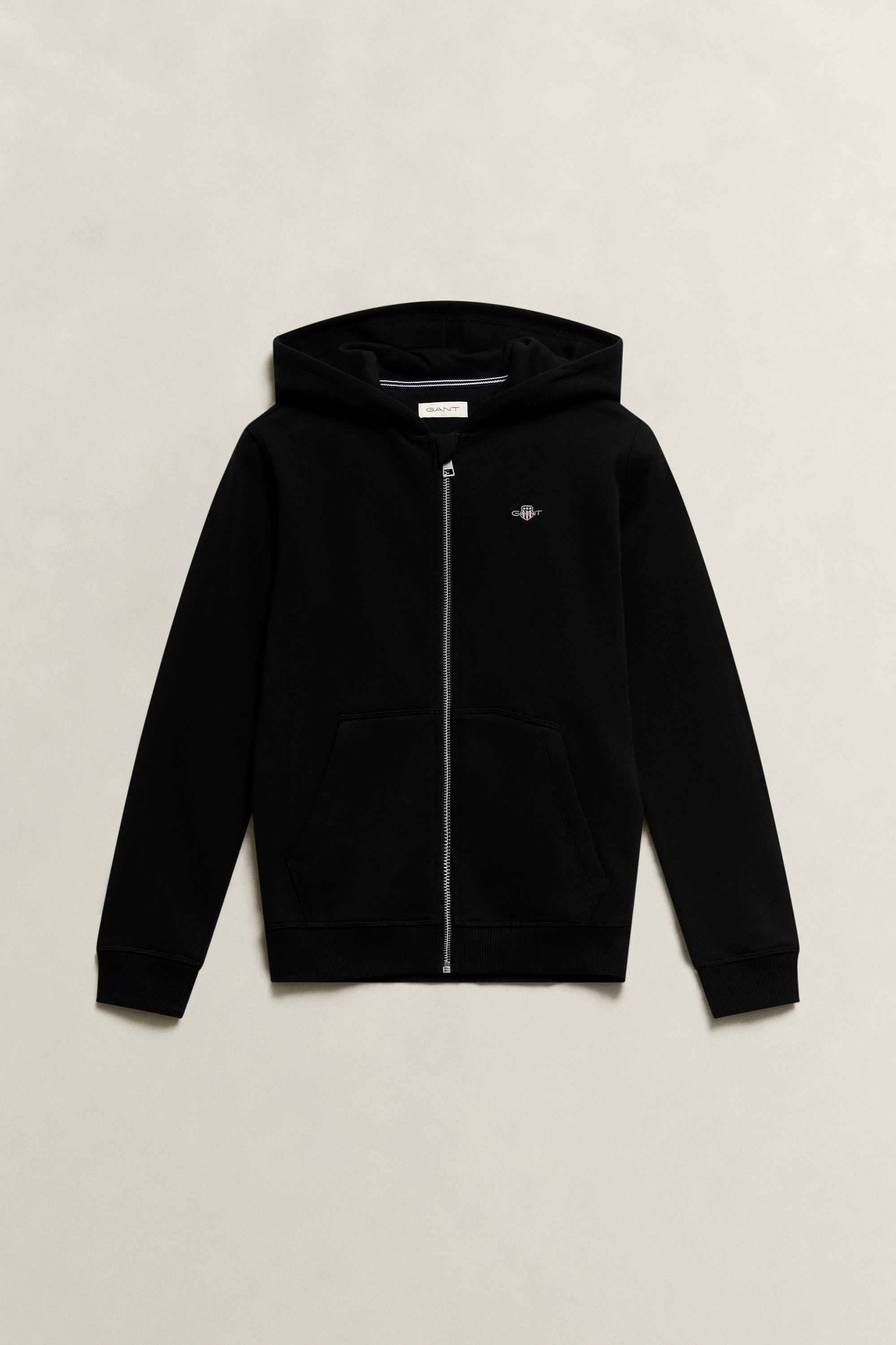Gant Unisex Black Teens Shield Zip Hoodie (122/128)