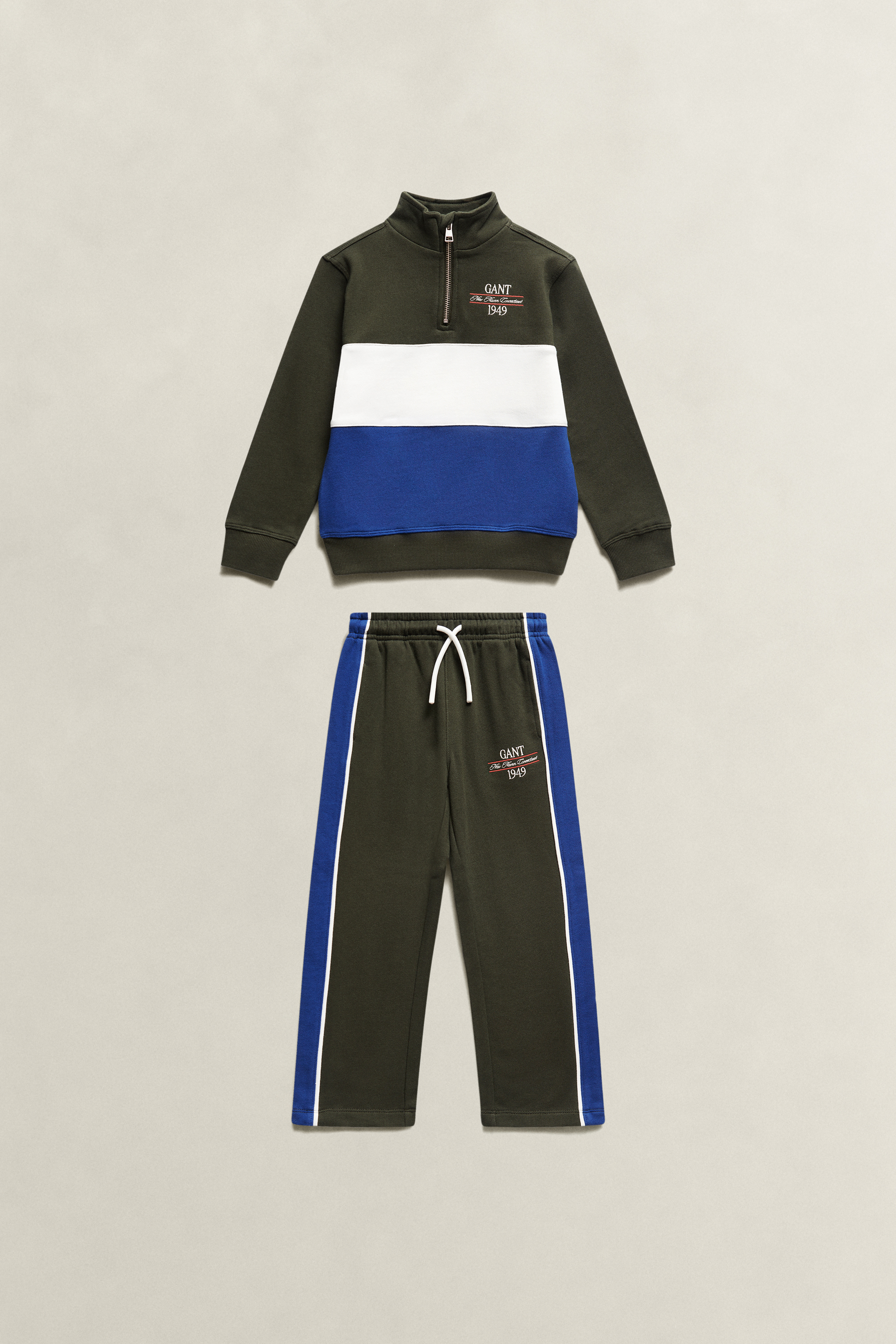 Half Zip Sweatshirt & Sweatpants Set DARK MOSS