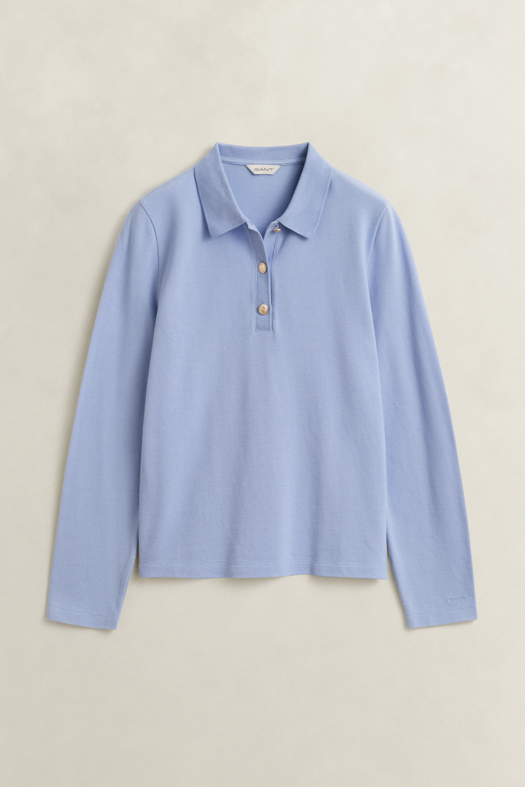 Gant Women's Misty Lavender Piqué Polo Long Sleeve Top (Xs)