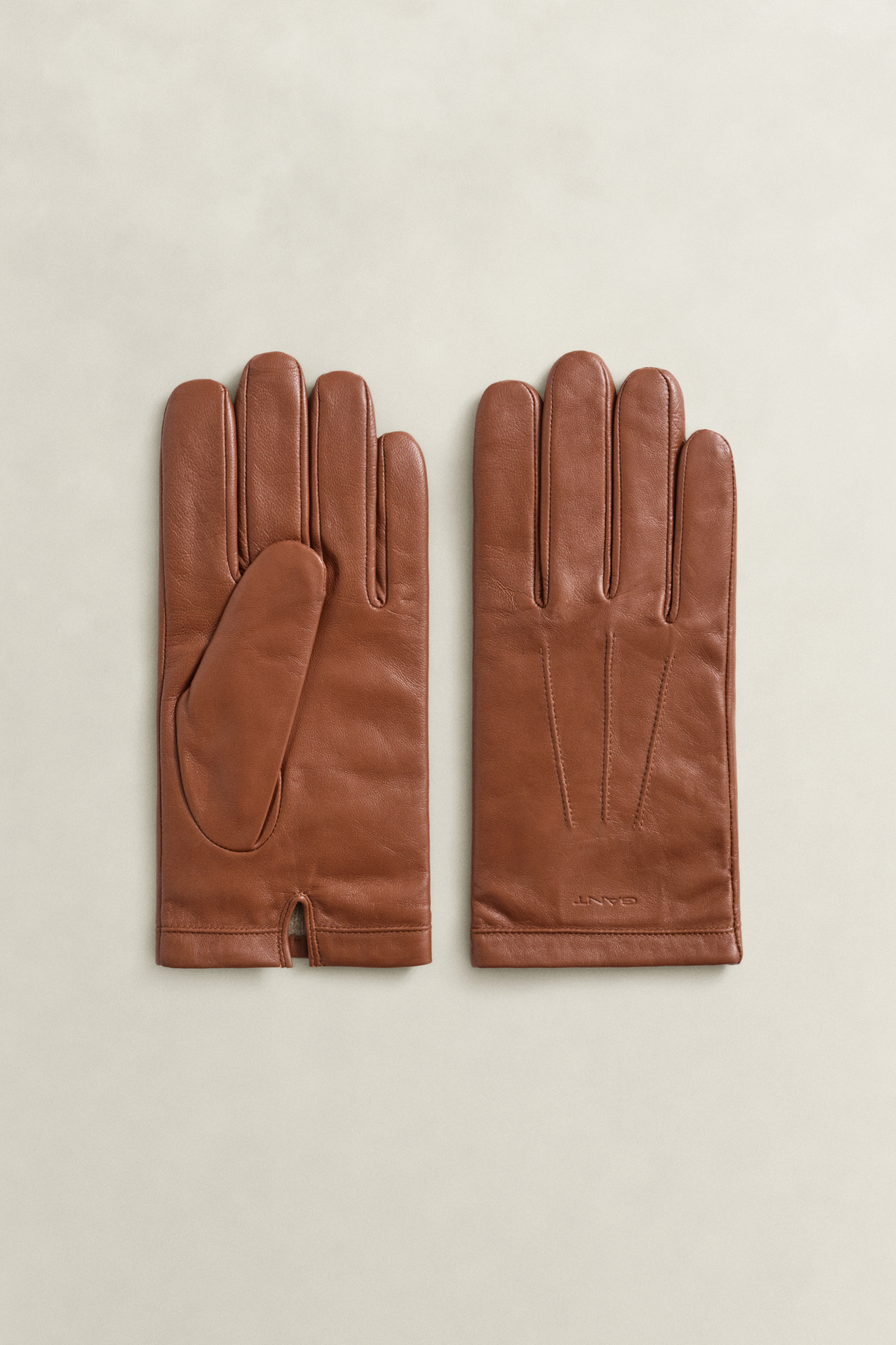 Gant Men's Marron Cashmere Lined Lambskin Gloves - Image 2