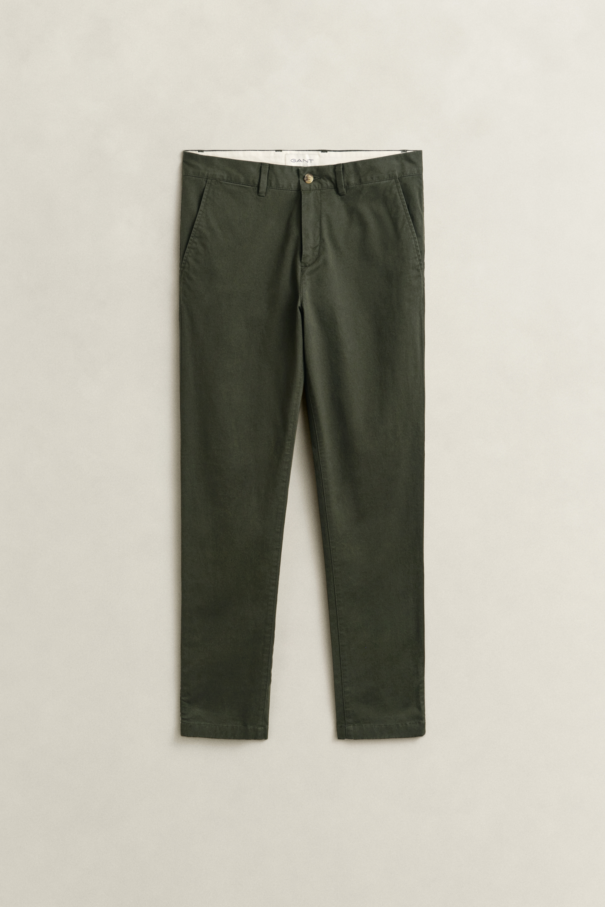 Gant Men's Green Slim Fit Classic Chinos (33/30) Dark Moss