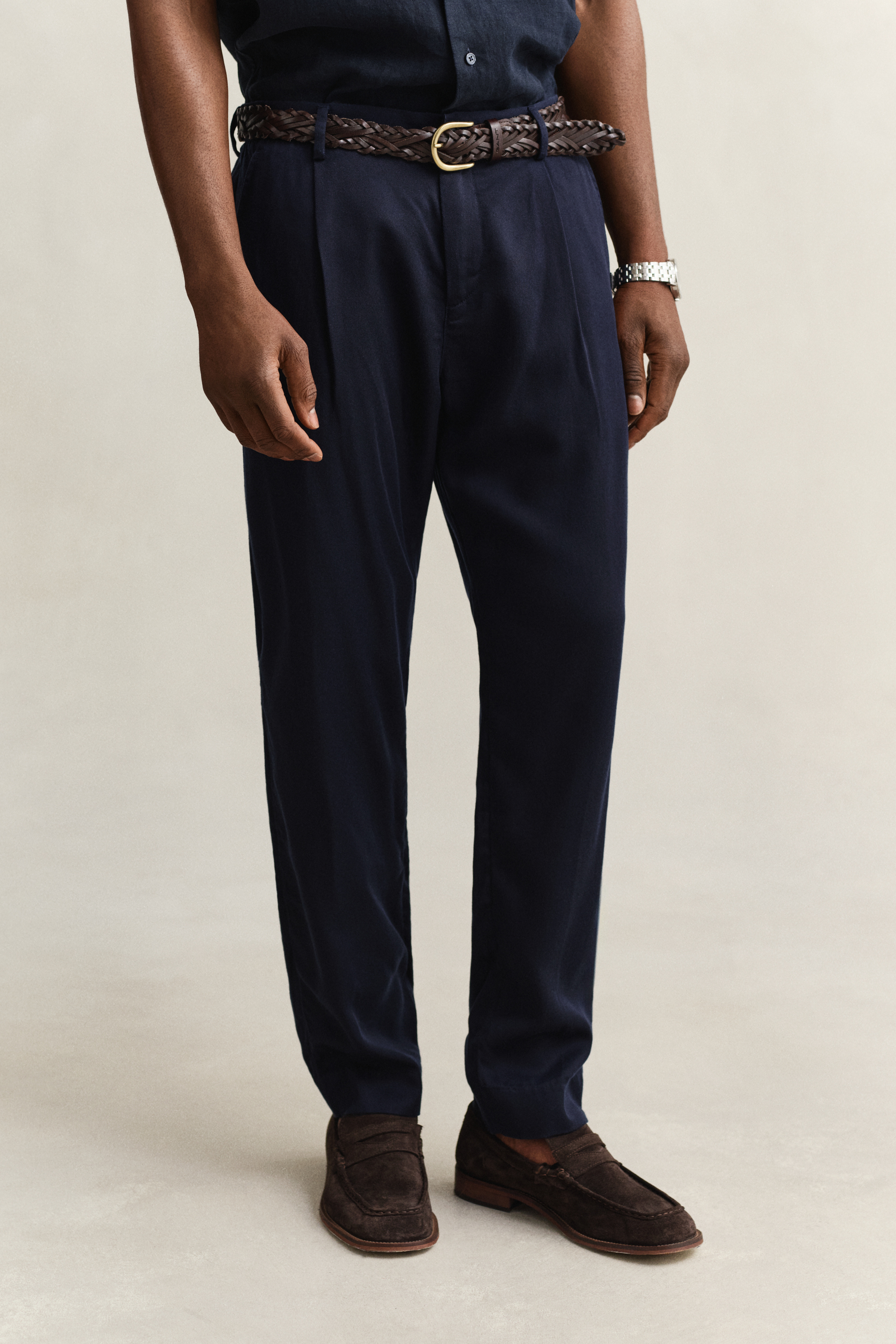 Gant Men's Navy Lyocell Pants (33) Evening Blue