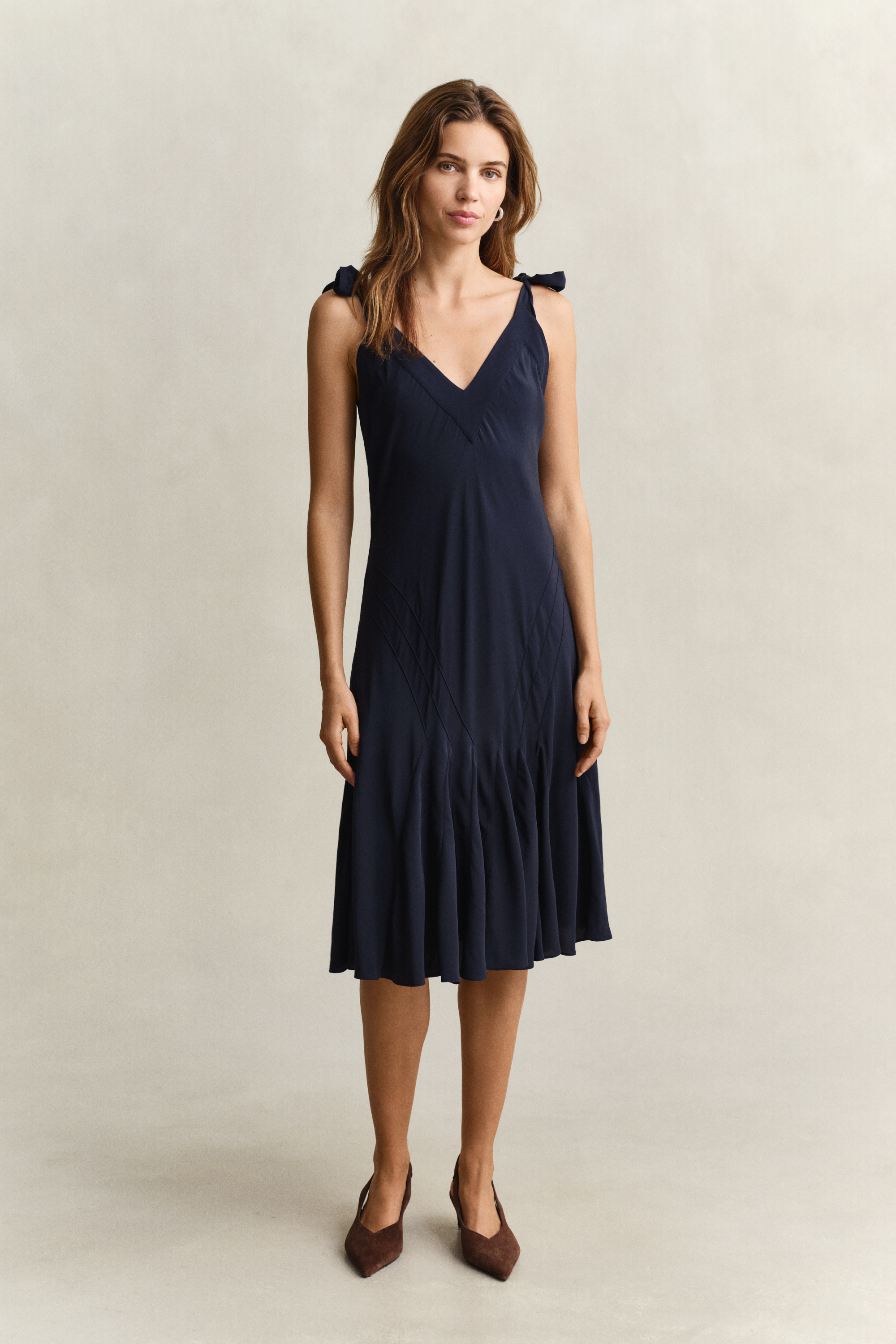 Gant Women's Navy Bias Cut Slip Dress (40) Evening Blue
