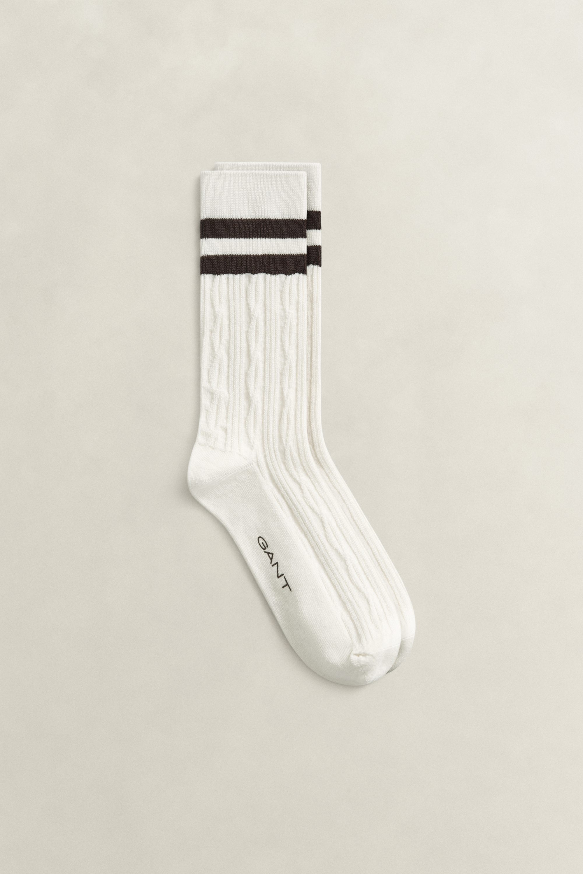 Cable Knit Sport Socks EGGSHELL