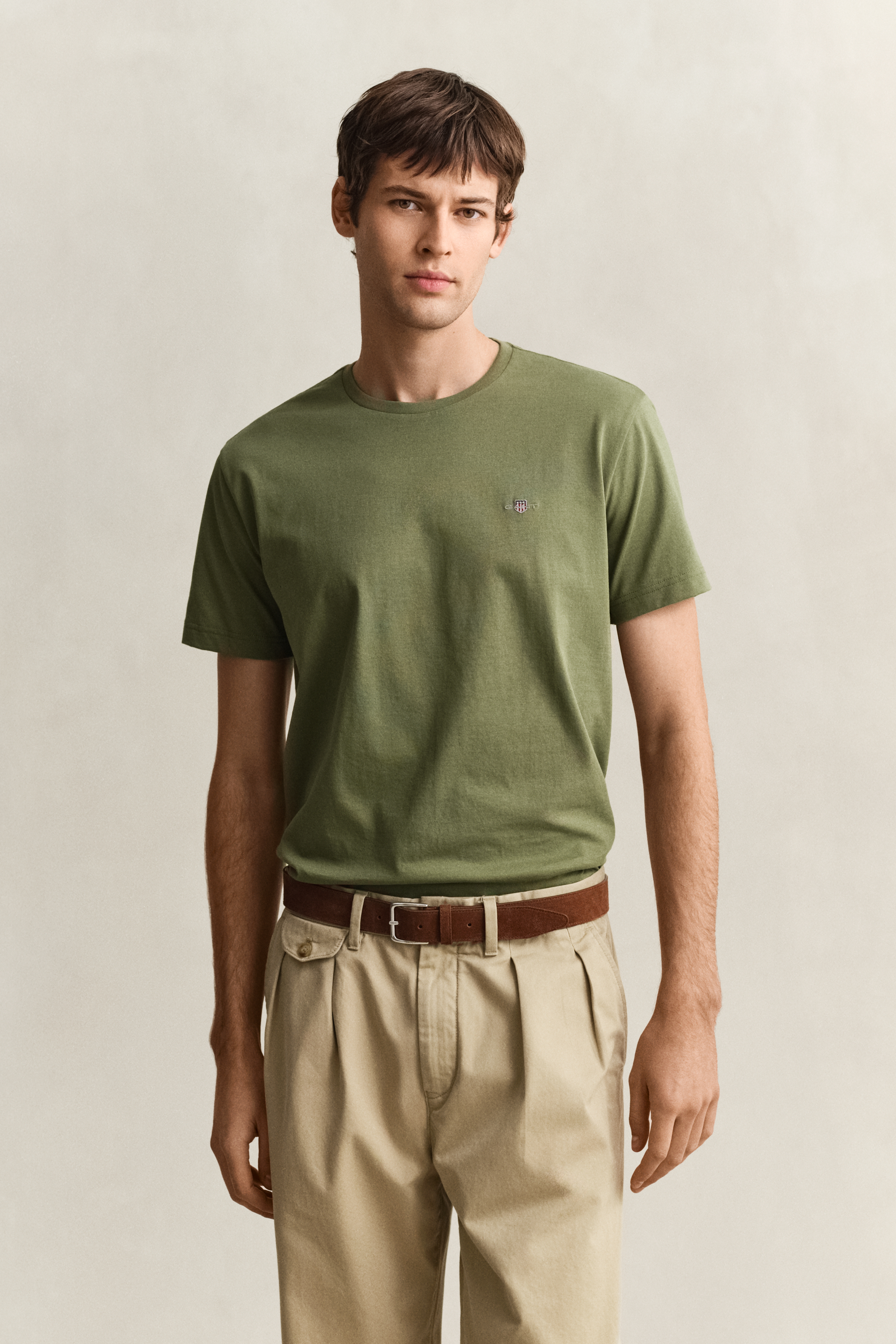 Gant Men's Dry Herb Green Regular Fit Shield T-Shirt (M)