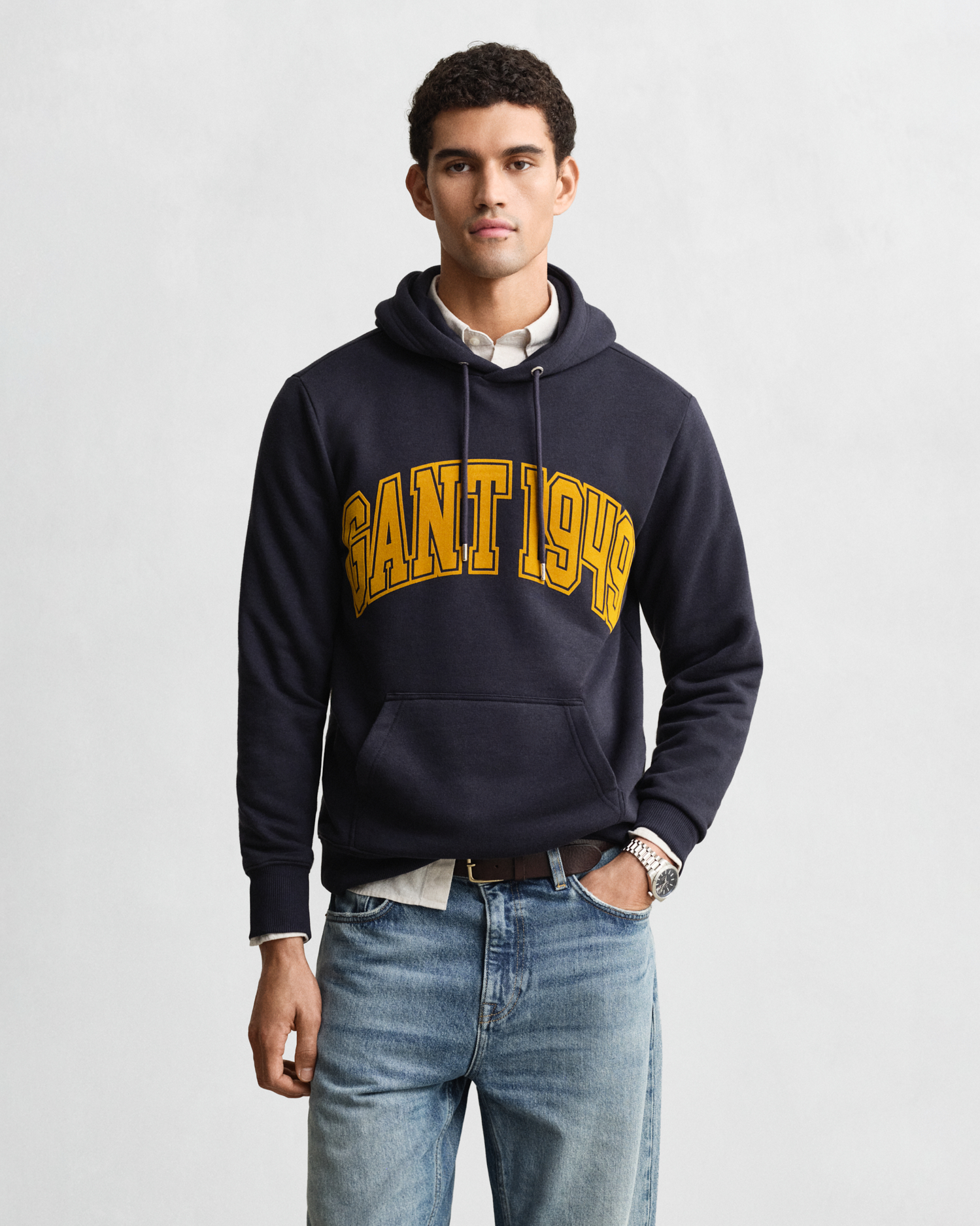 Gant Men's Navy Graphic Hoodie (Xxl) Evening Blue