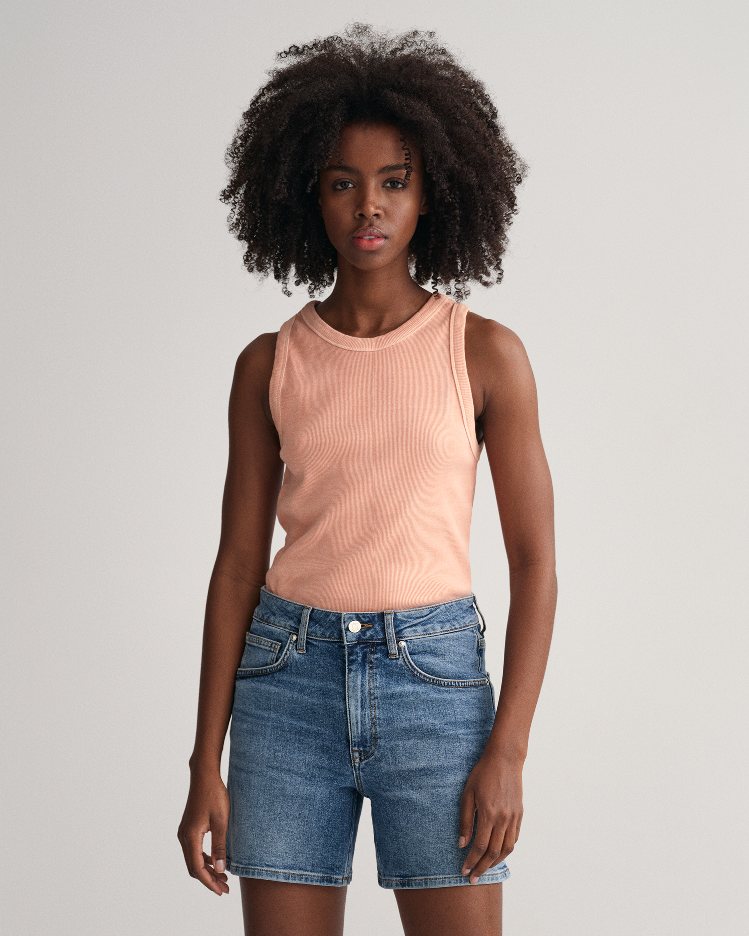 Sunfaded High Neck Rib Tank Top - GANT
