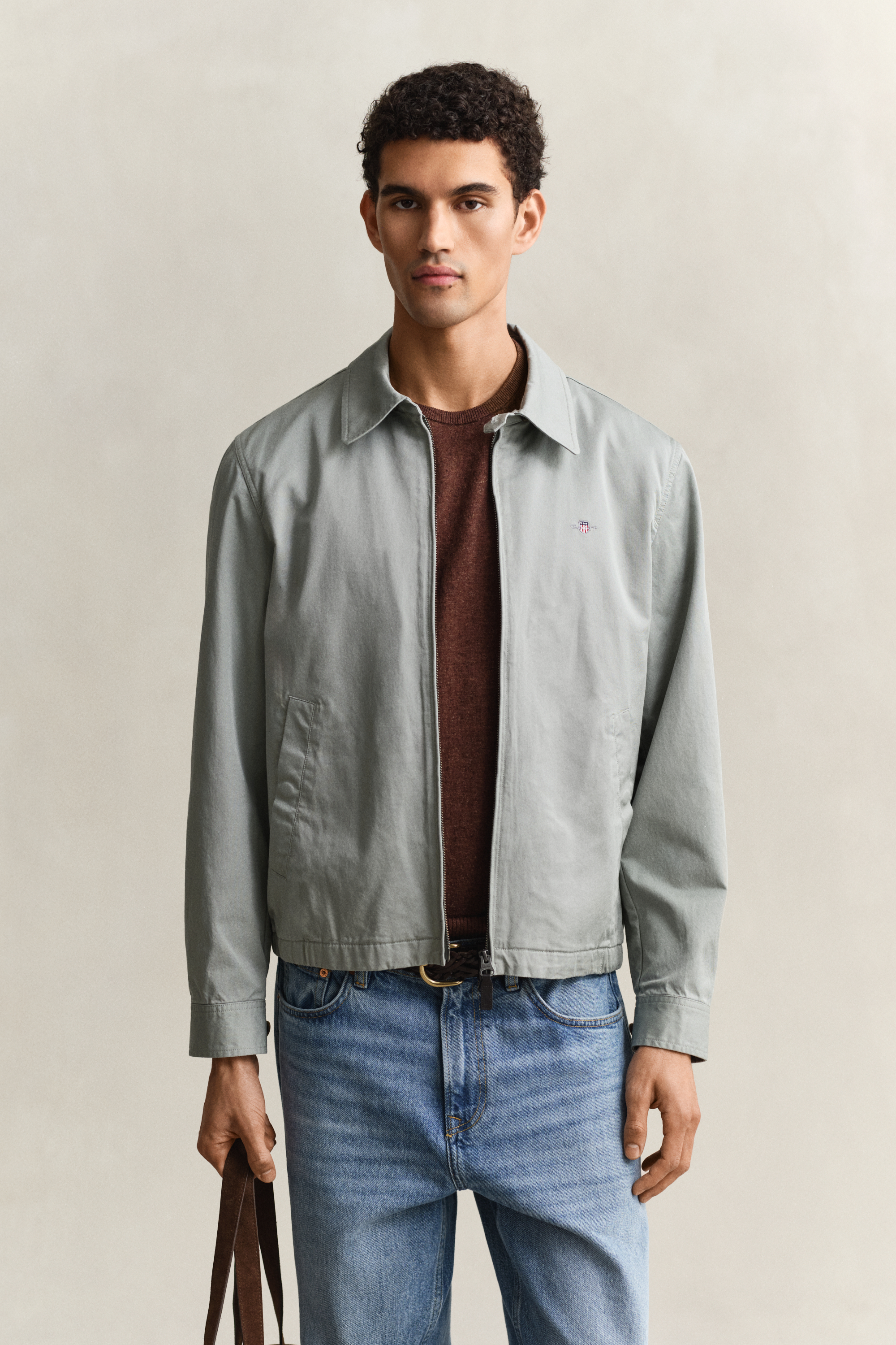 Gant Men's Ceramic Grey Cotton Windcheater Jacket (Xl)