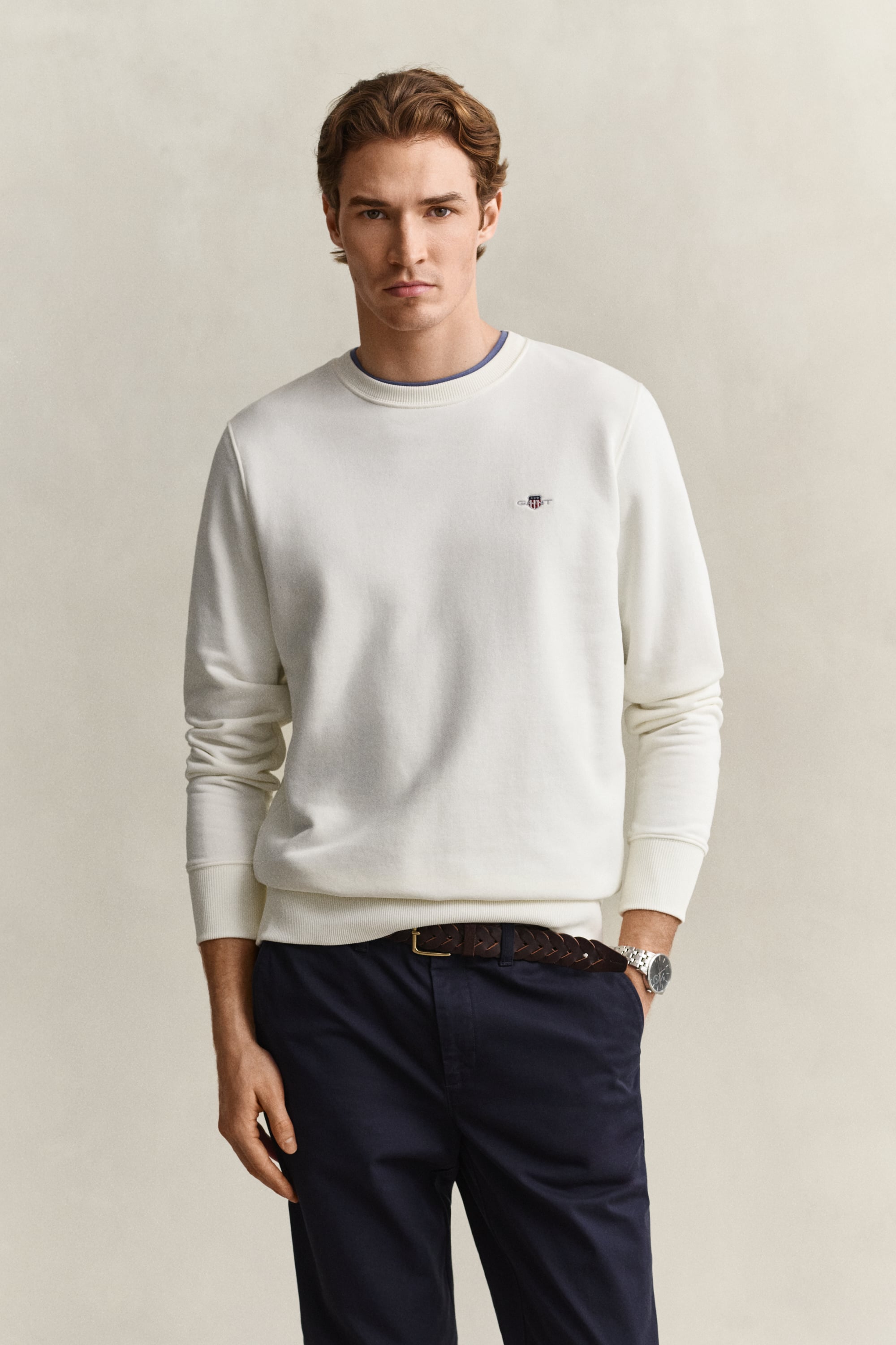 GANT Mens Shield Crew Neck Sweater - Image 3