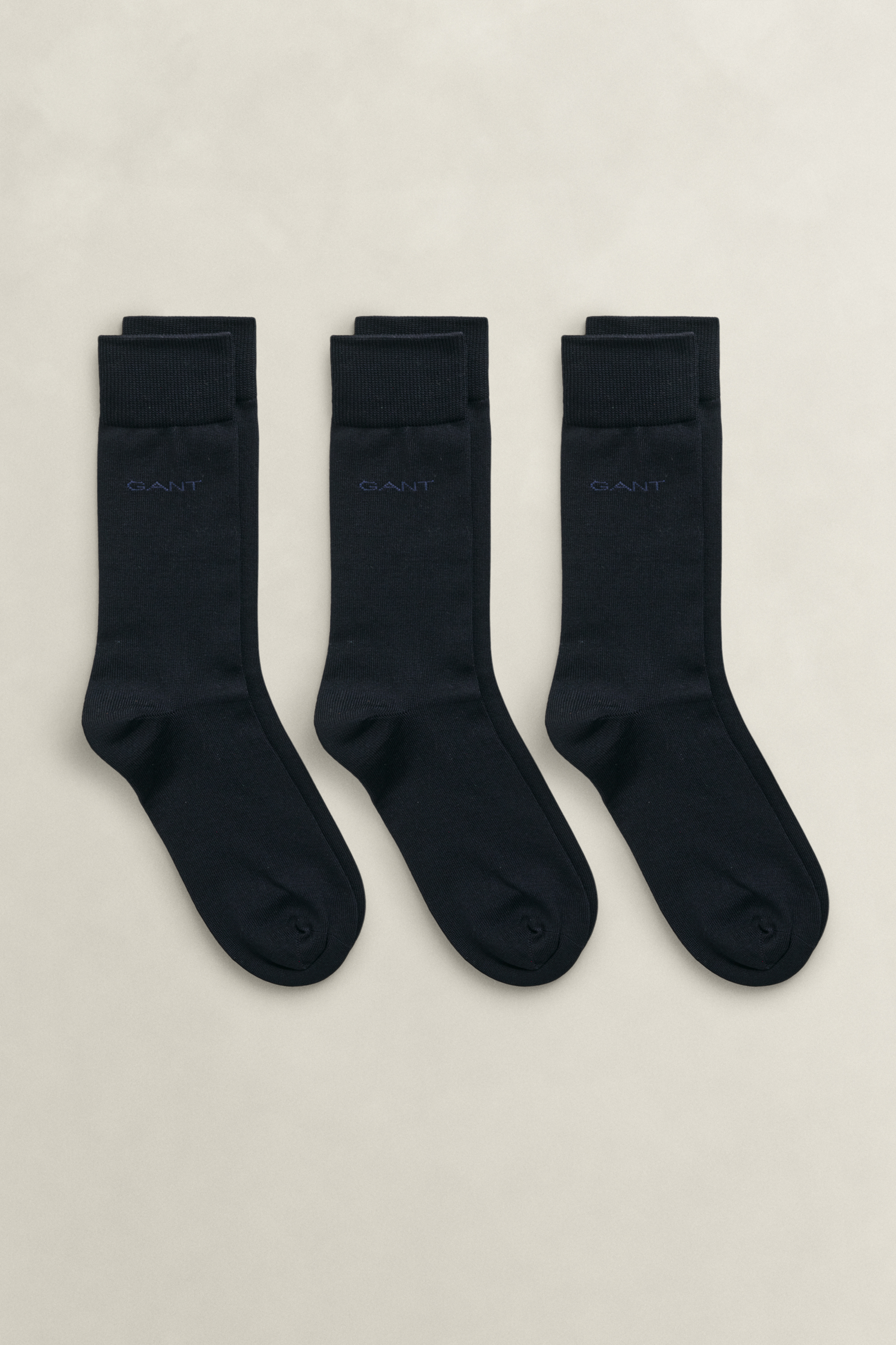 Gant Men's Navy 3-Pack Mercerized Cotton Socks (40-42) Marine