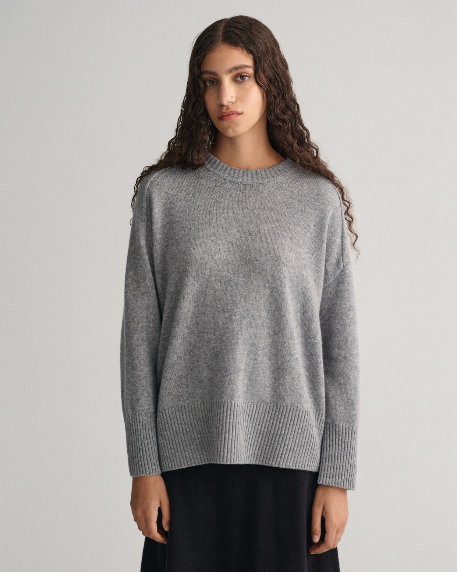 GANT Women Cashmere Crew Neck Sweater (M) Grey product