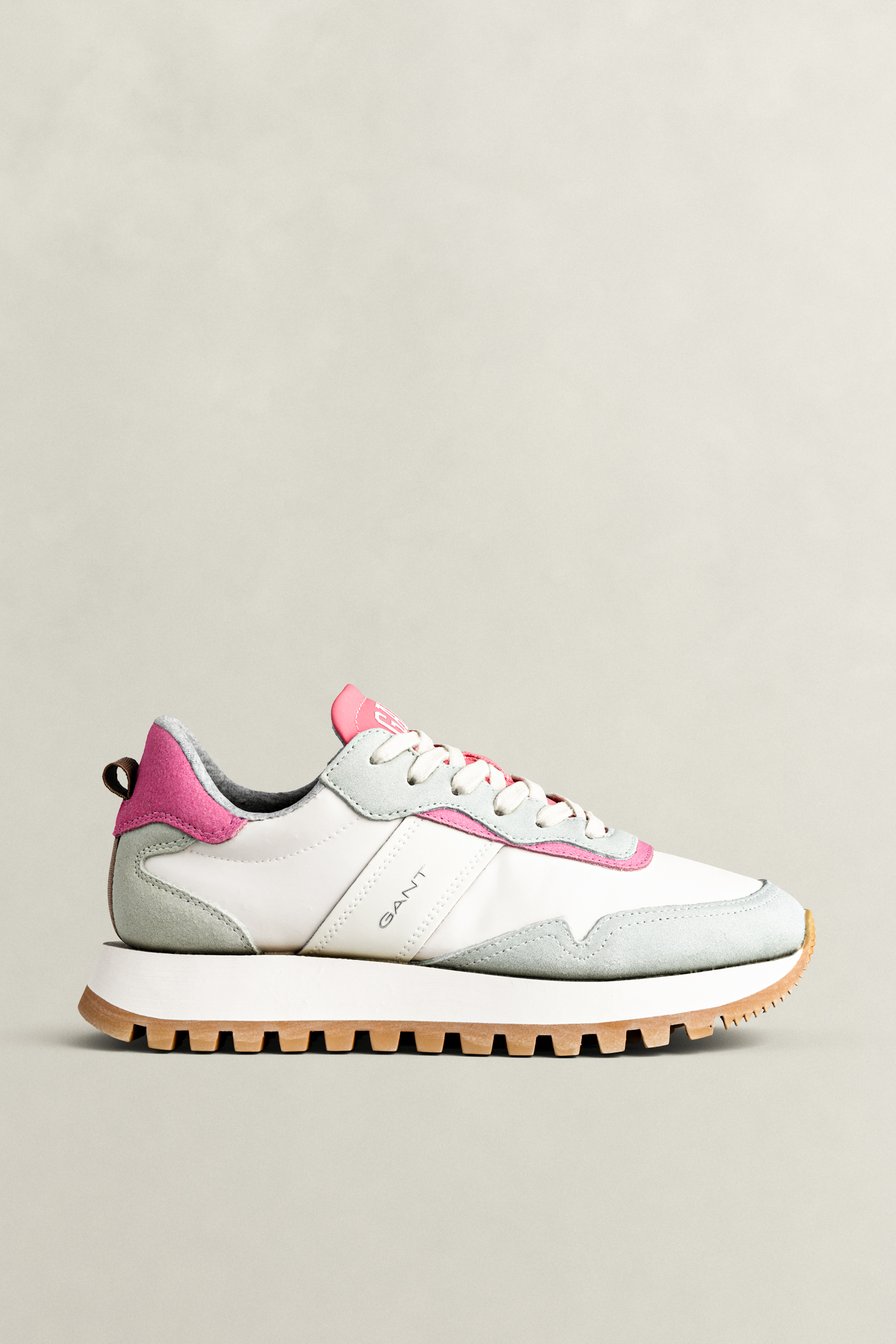 Gant Women's Off White Caffay Suede Nylon Sneakers (39) Eggshell