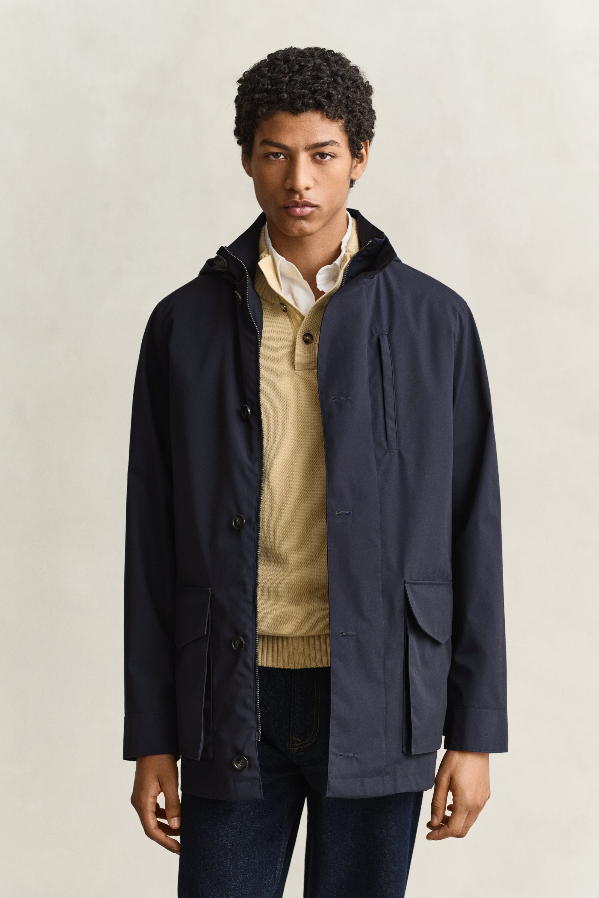Gant Men's Bleu Hooded Jacket - Image 2