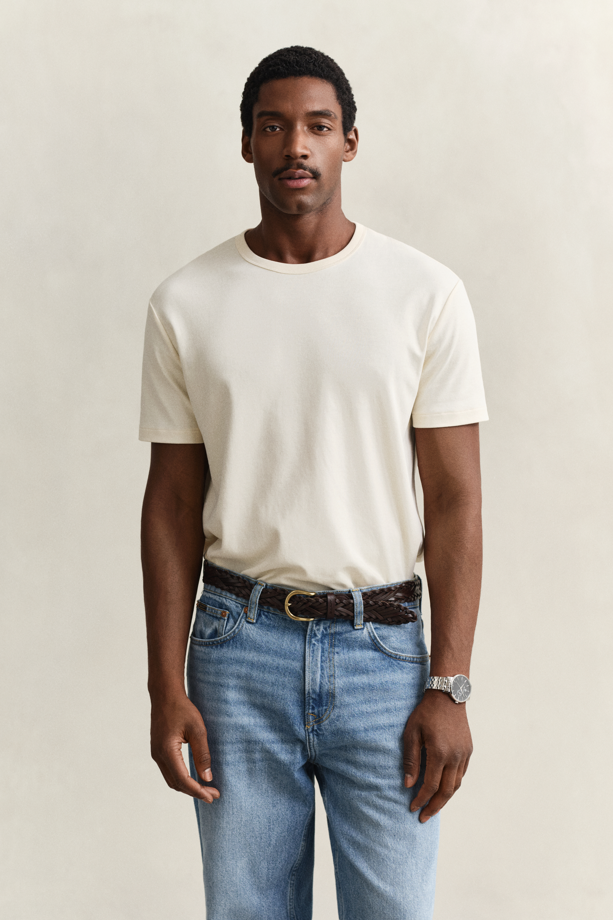 Gant Men's Creamed White Interlock T-Shirt (Xxxl)