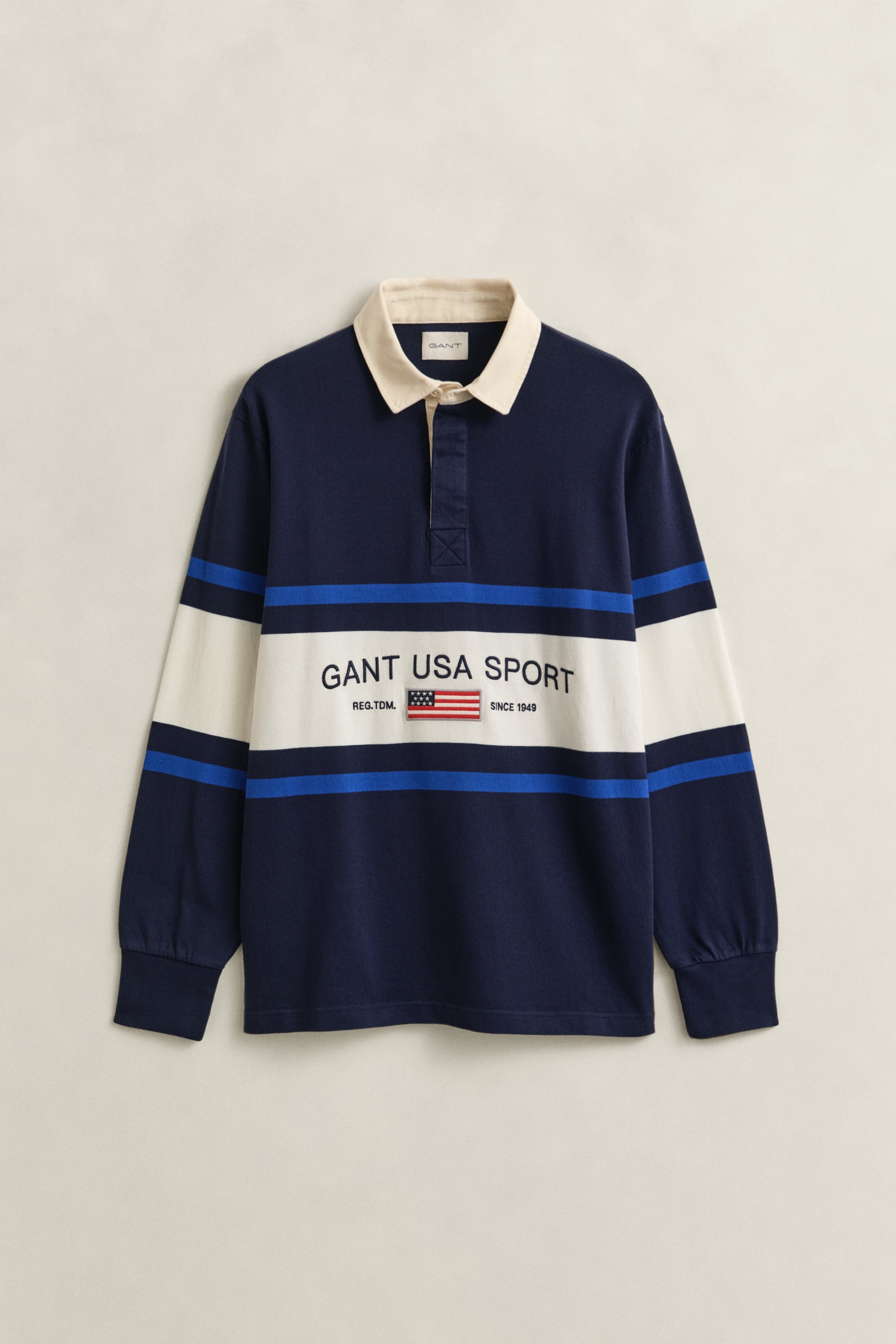 Gant Men's Navy Striped Rugger (L) Evening Blue