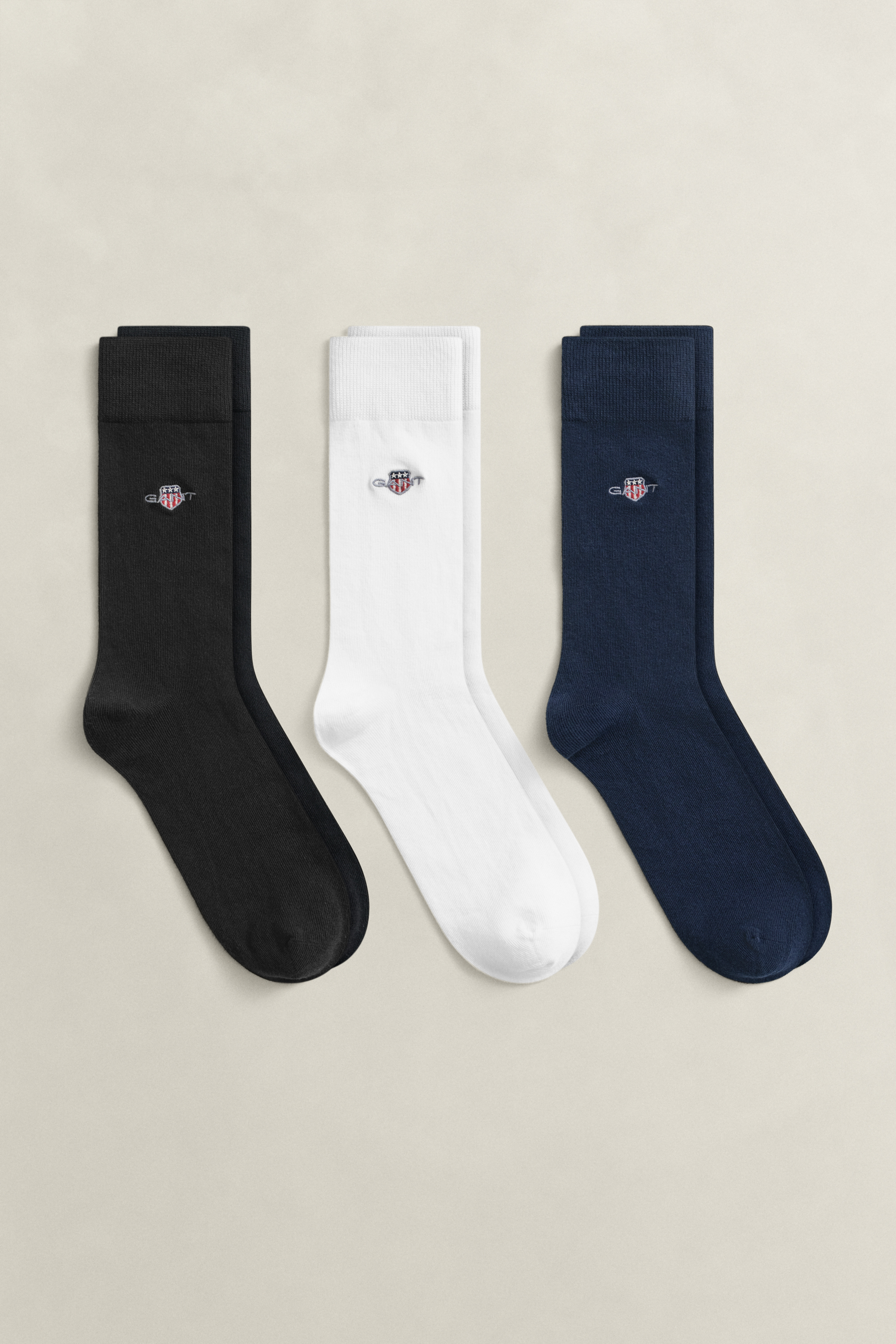 Gant Men's Black 3-Pack Shield Socks (40-42)