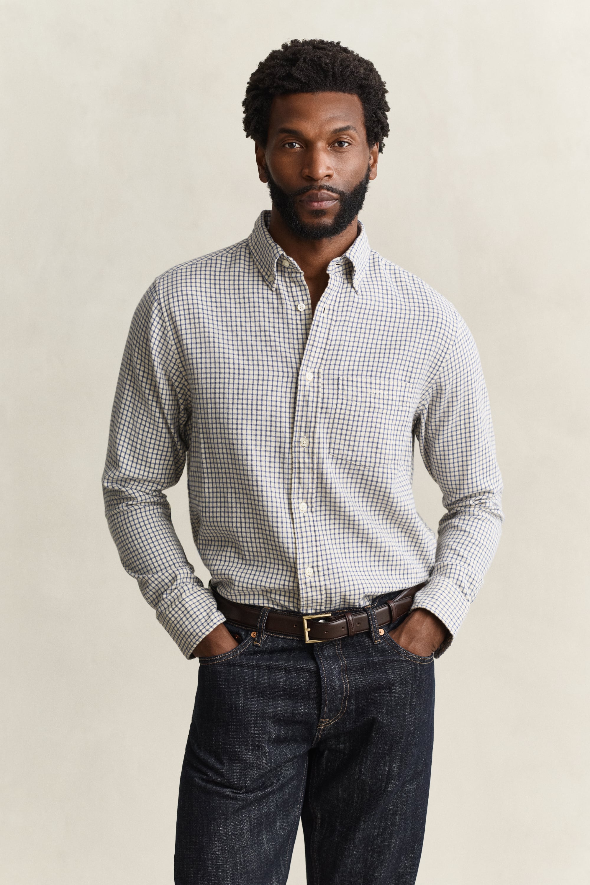Gant Men's Blue Horizon Regular Fit Windblown Flannel Check Shirt - 476 - Size 42/Regular - Image 4