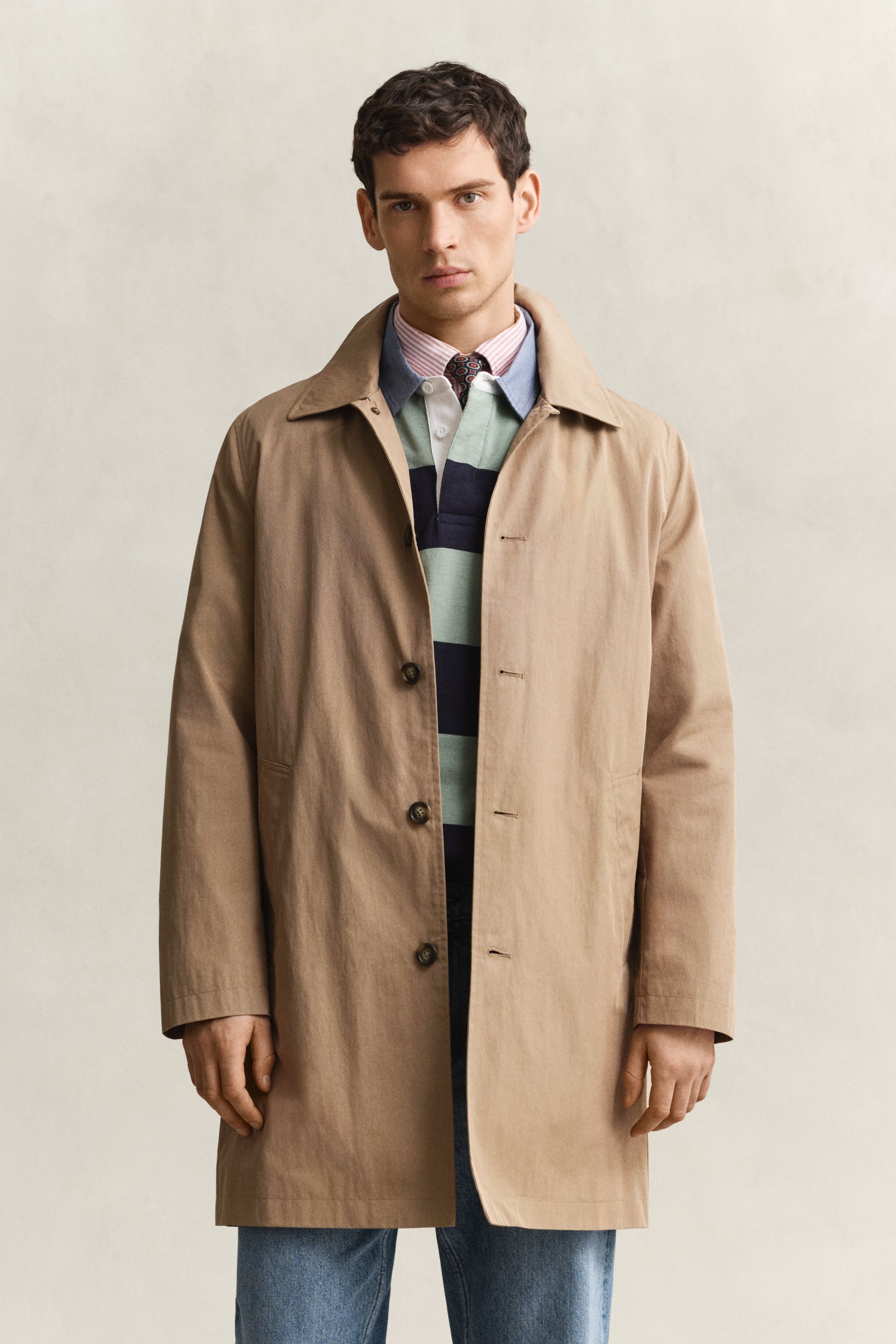 Gant Men's Beige Car Coat (Xxxl) Light Taupe