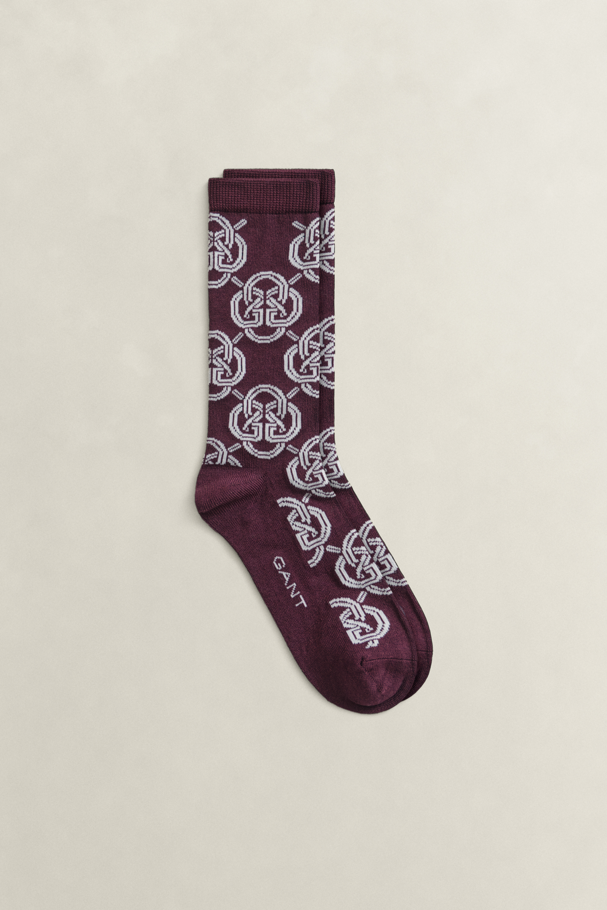 Gant Women's Darkened Wine Monogram Socks (39-41)