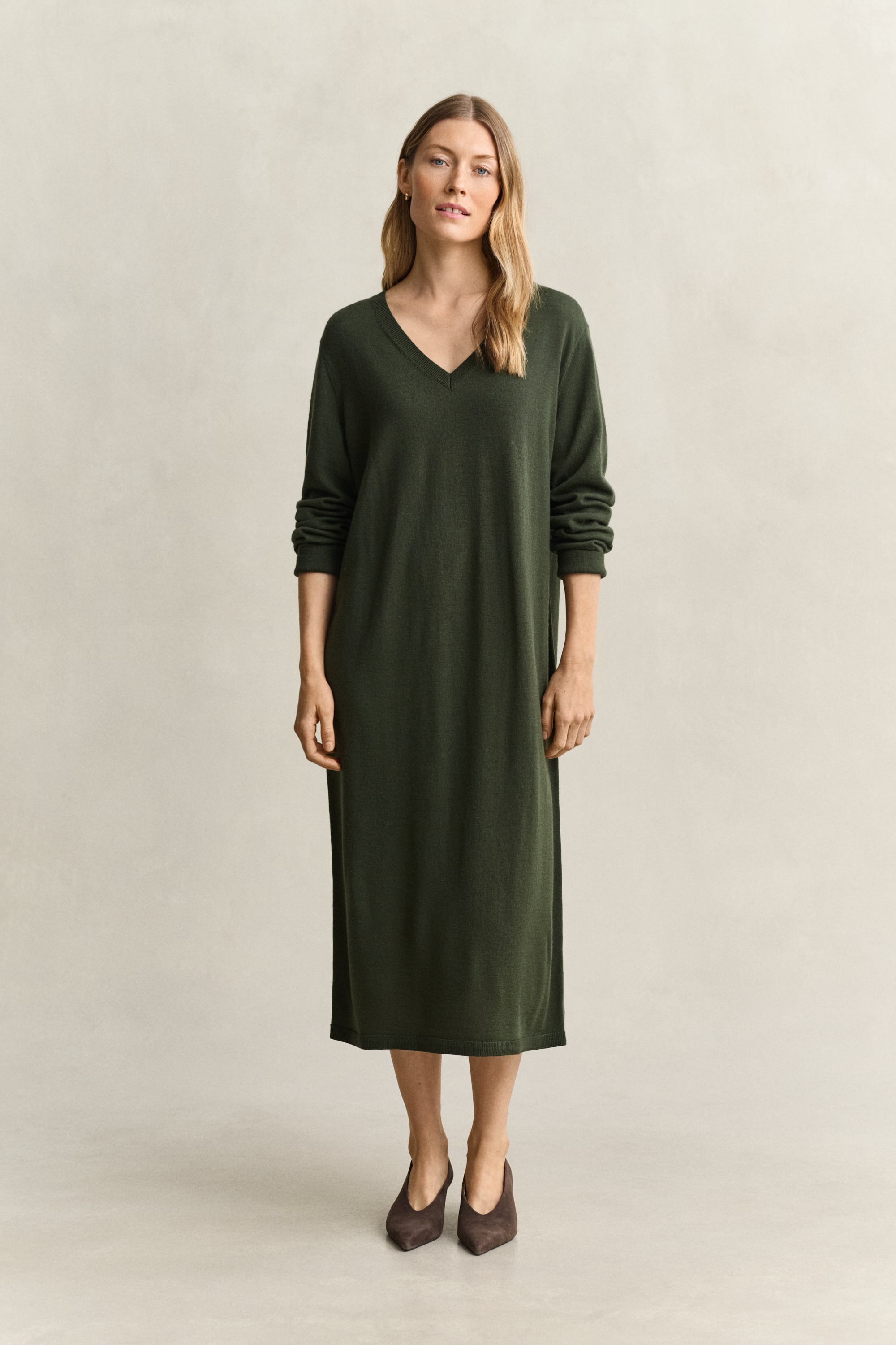 Extra Fine Merino Wool Dress MOSSY