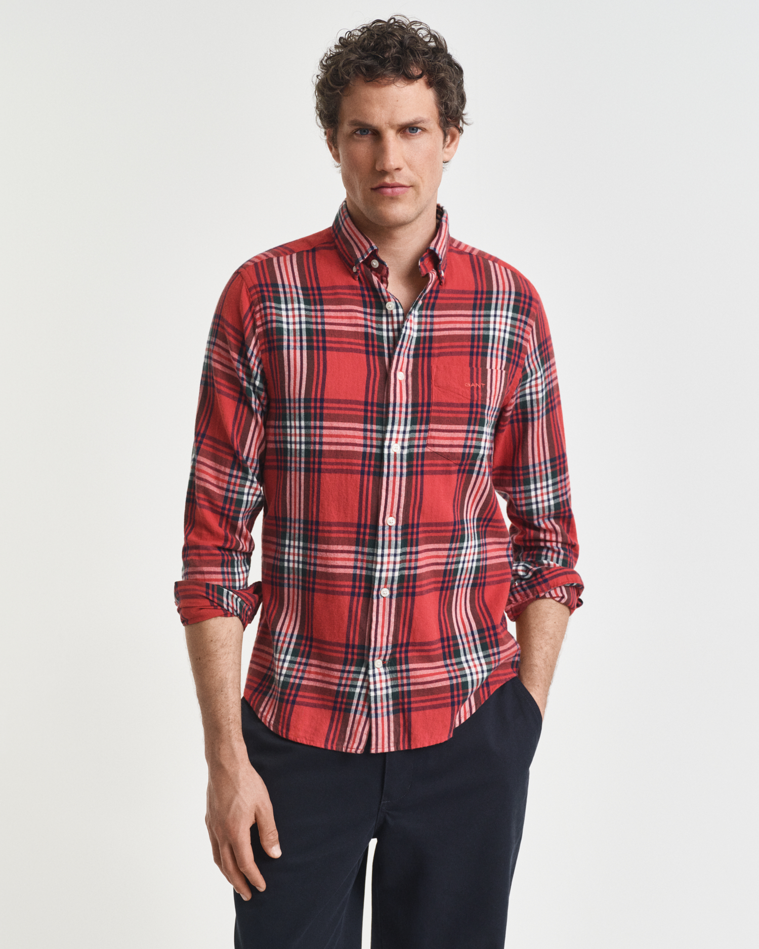 Gant Men's Regular Fit Windblown Flannel Check Shirt ) Xxl