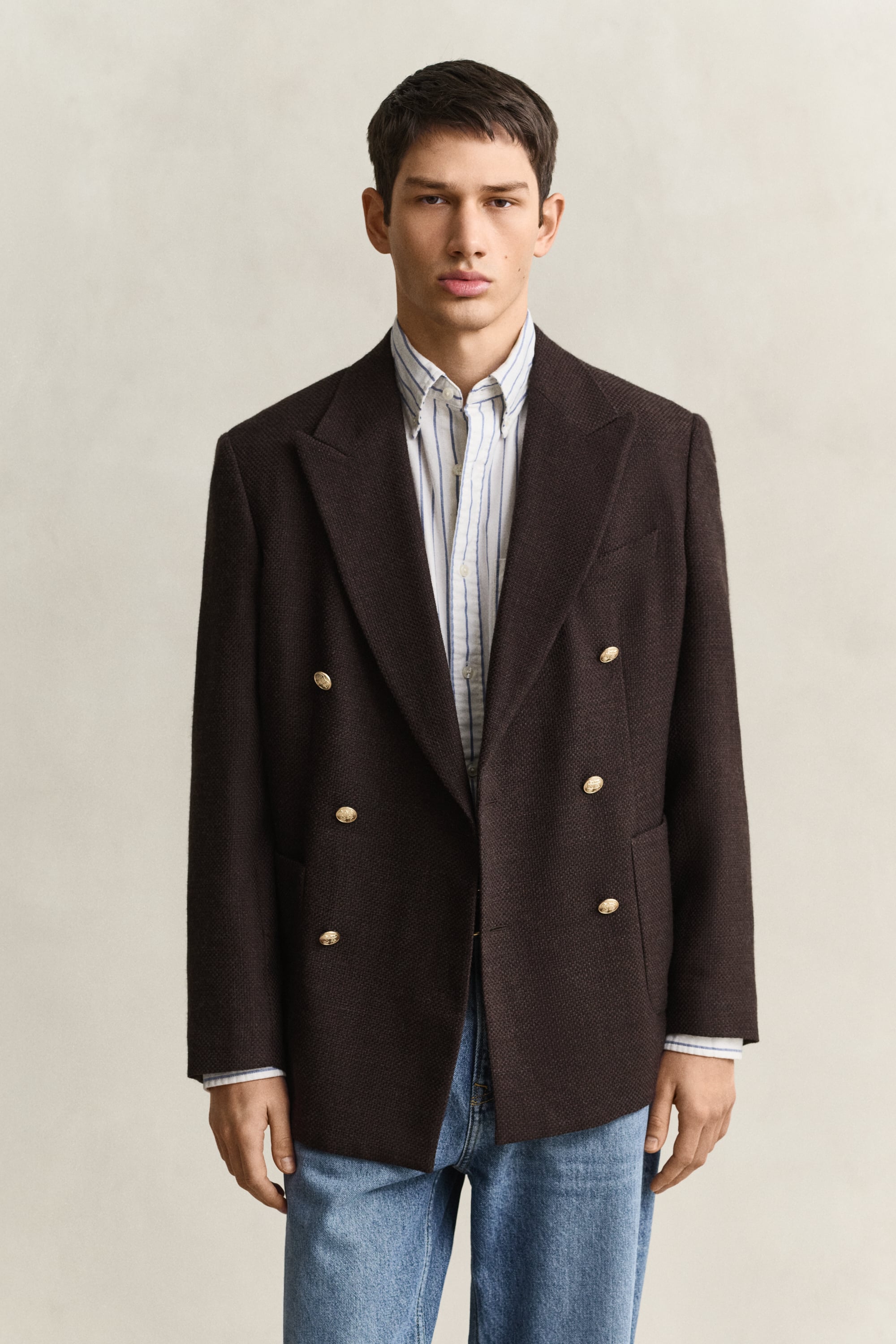 Gant Men's Black Brown Wool Club Blazer (52)