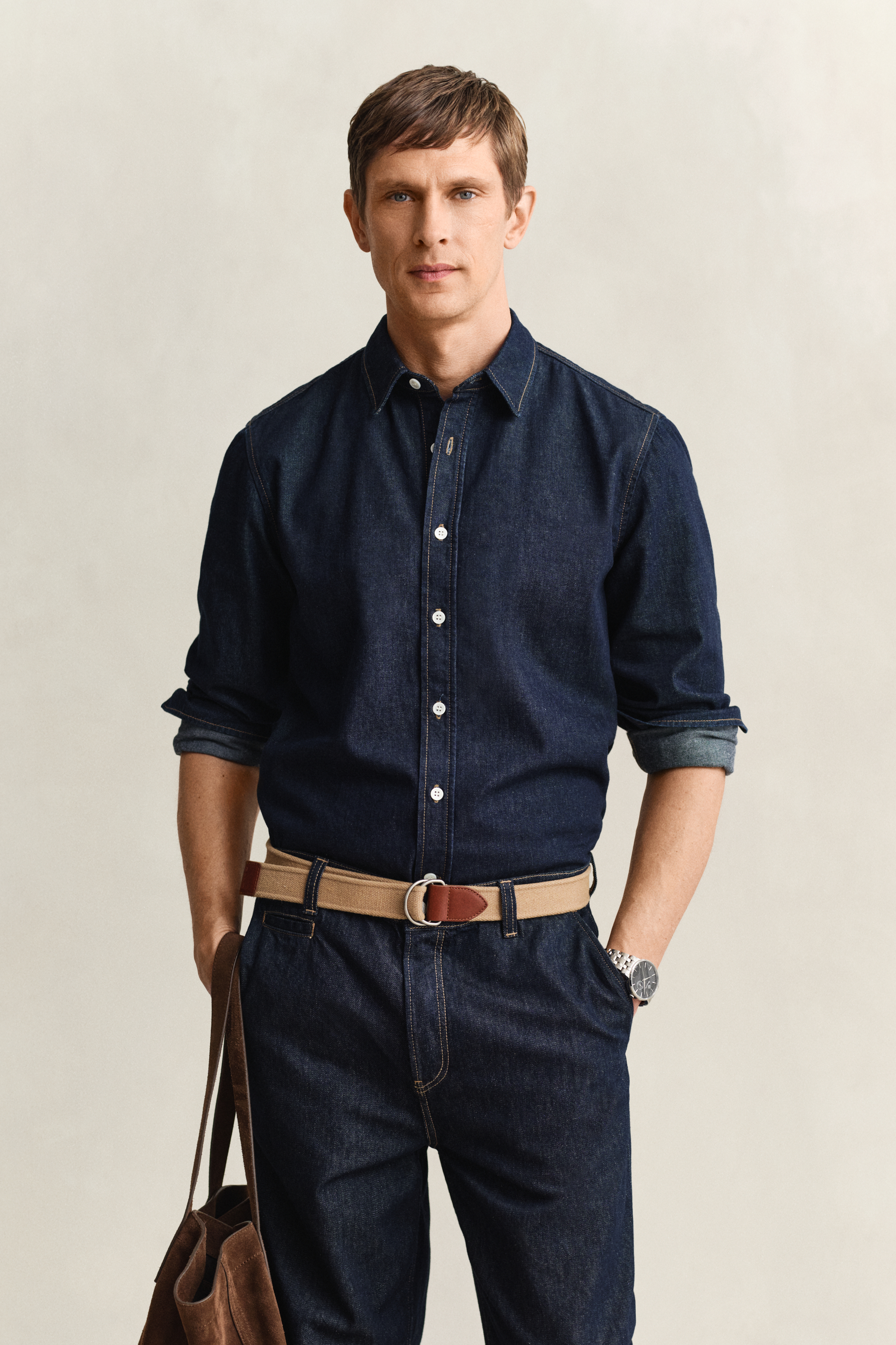 Gant Men's Blue Denim Shirt (M) Dark Indigo