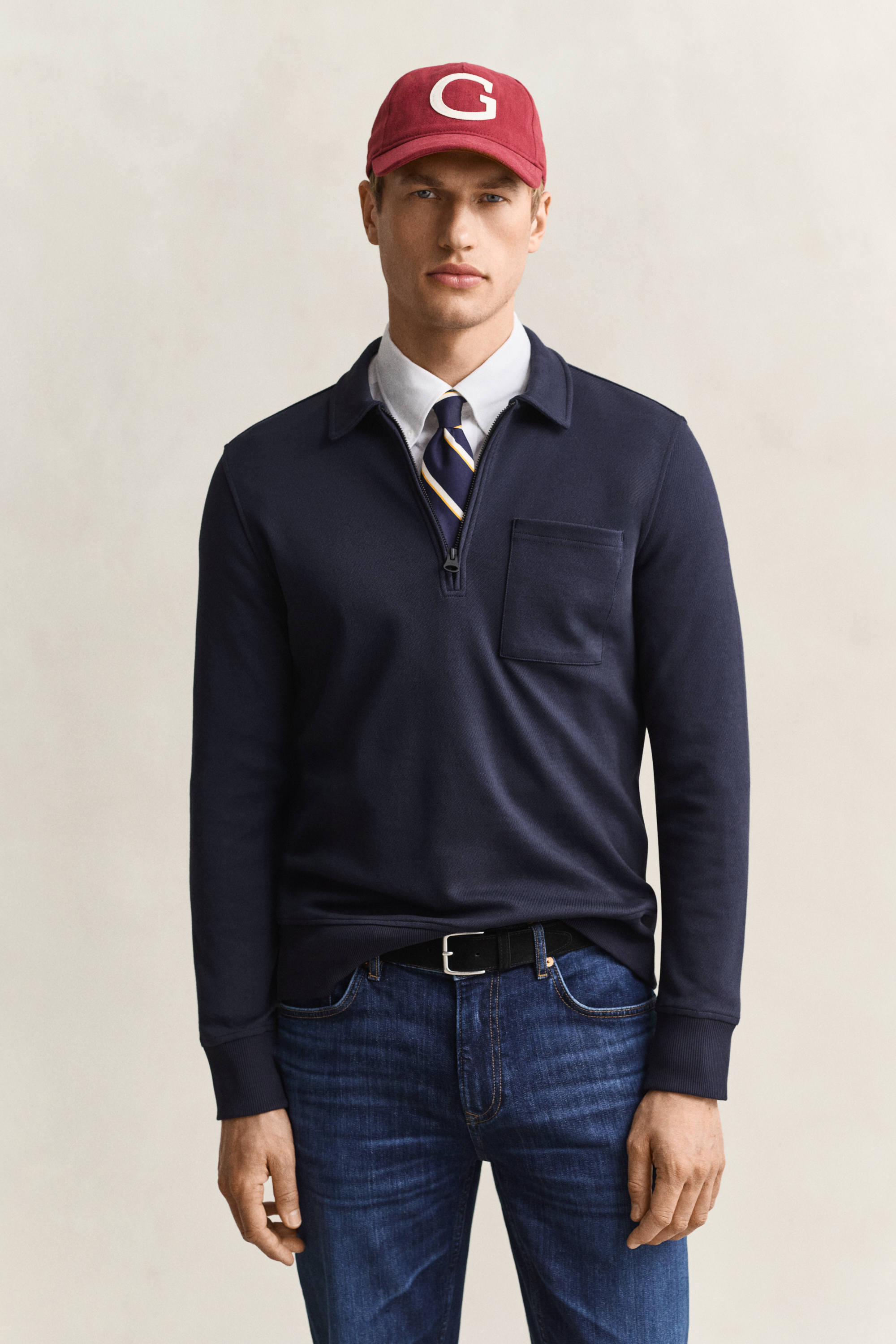Gant Men's Navy Half-Zip Sweatshirt (Xxxl) Evening Blue