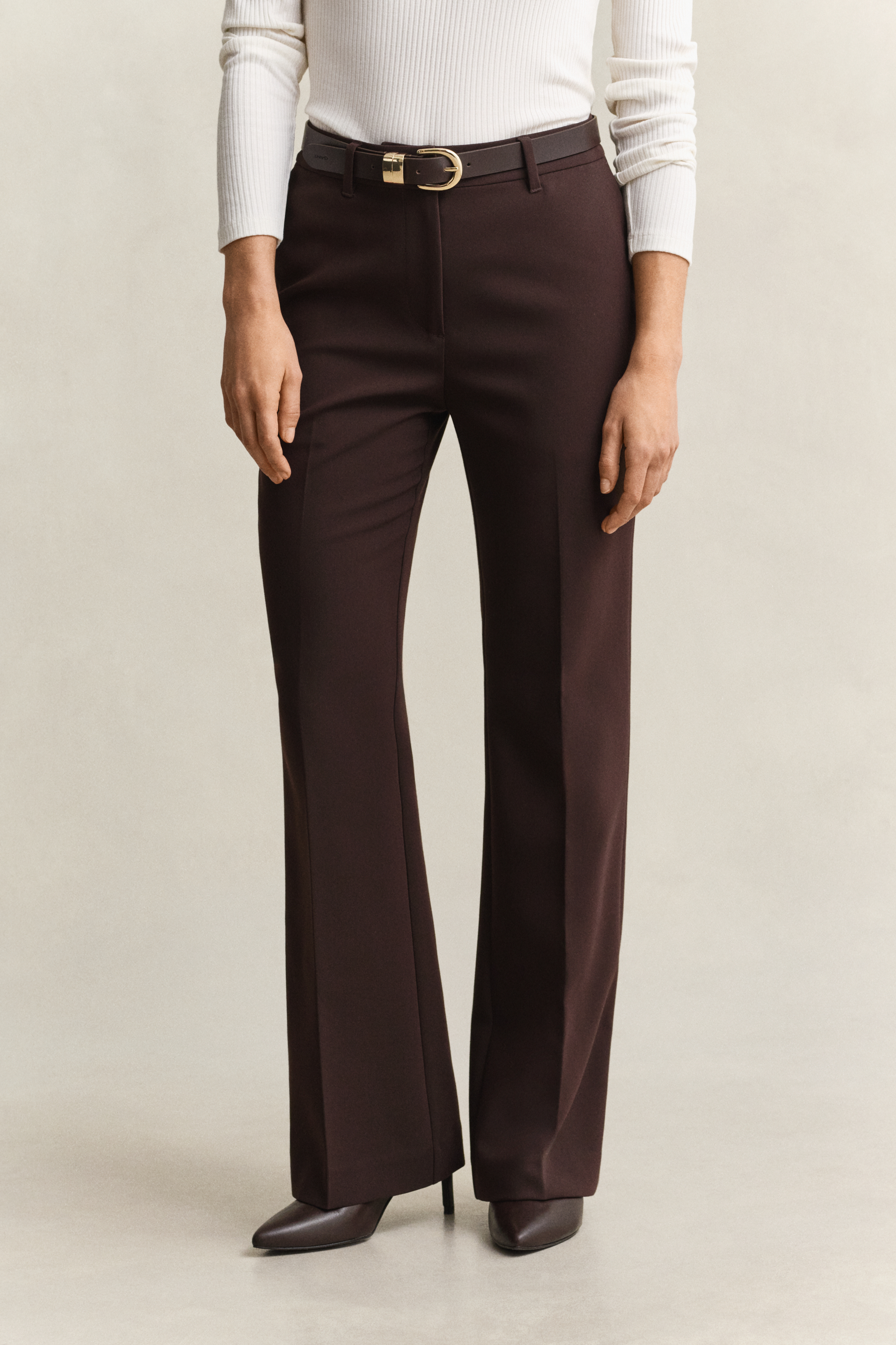 Gant Women's Brown Slim Flared Slacks (34) Deep