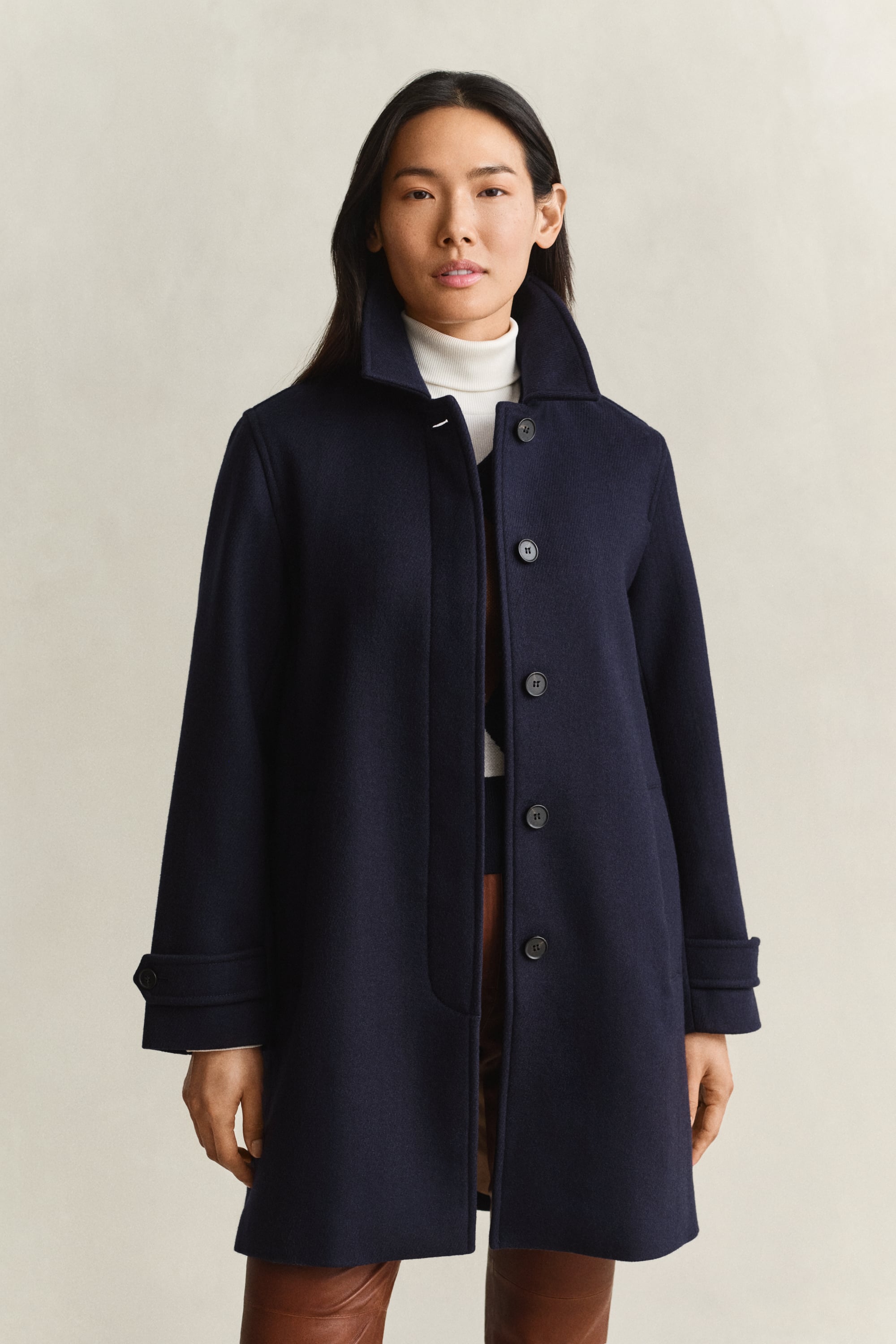 Wool Blend Car Coat EVENING
