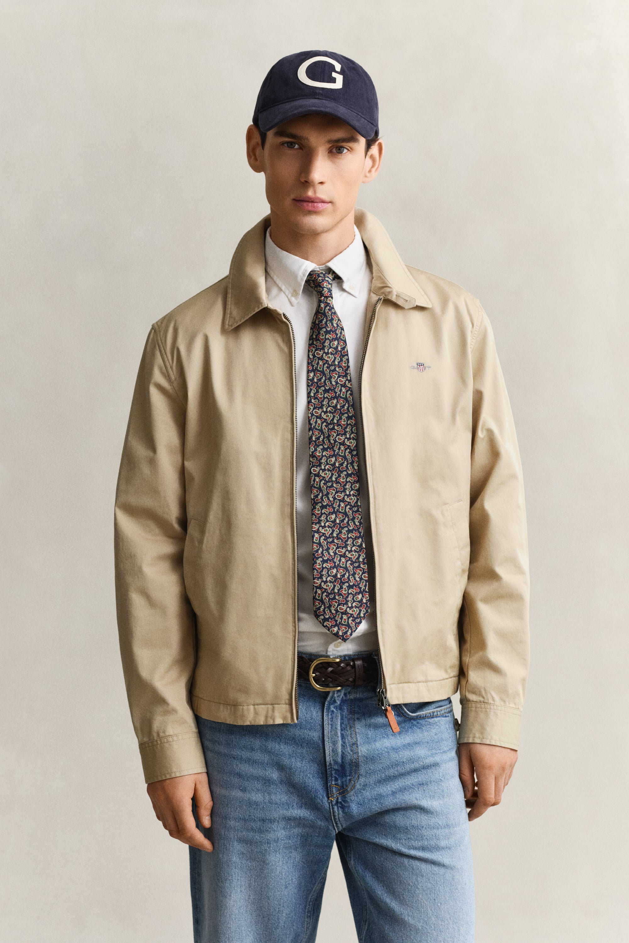 Gant Men's Oat Beige Cotton Windcheater Jacket (Xxxl)
