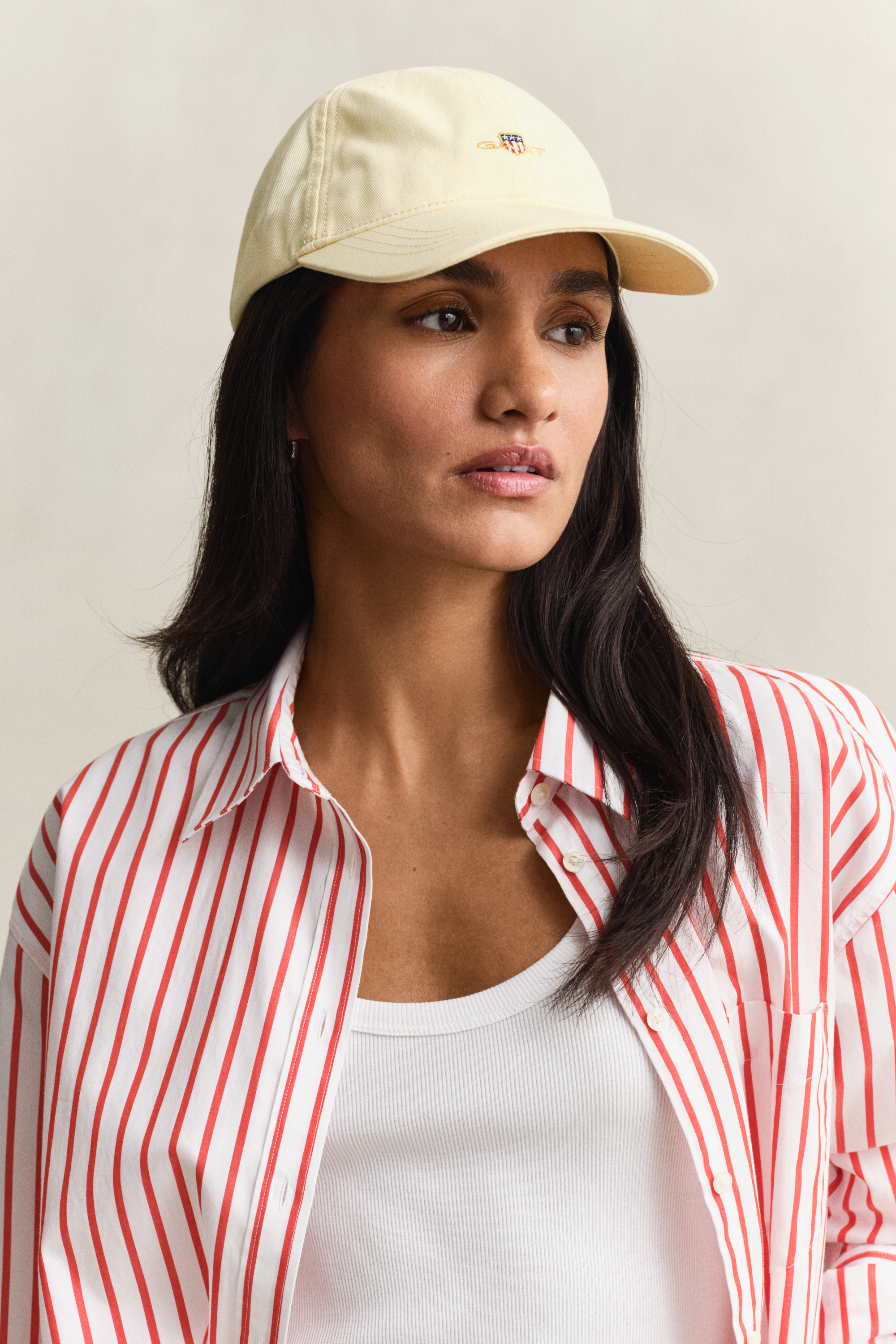 Gant Women's Vanilla Yellow Shield Cotton Twill Cap (One Size)