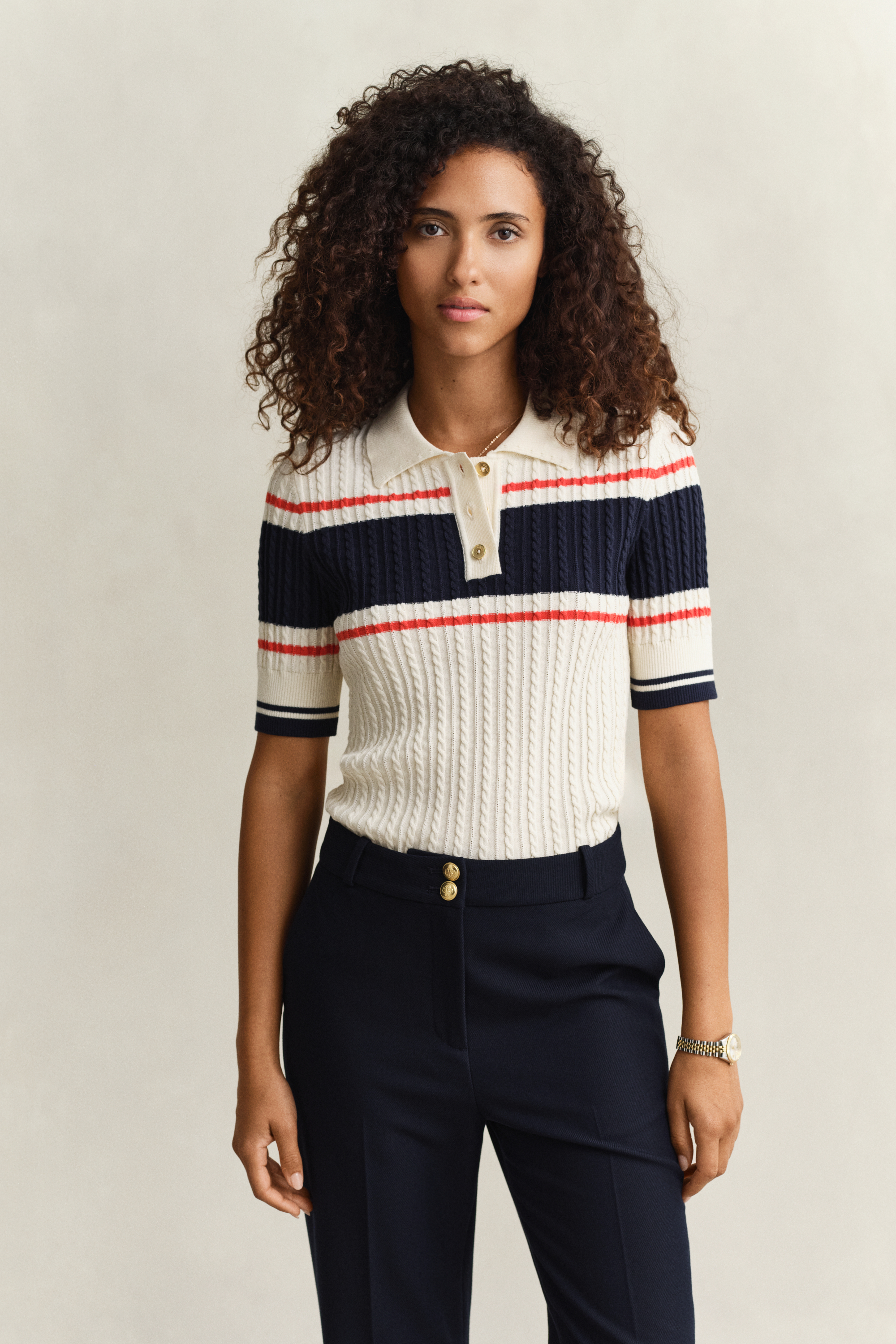 Gant Women's White Cotton Short Sleeve Rugger (Xxl) Cream