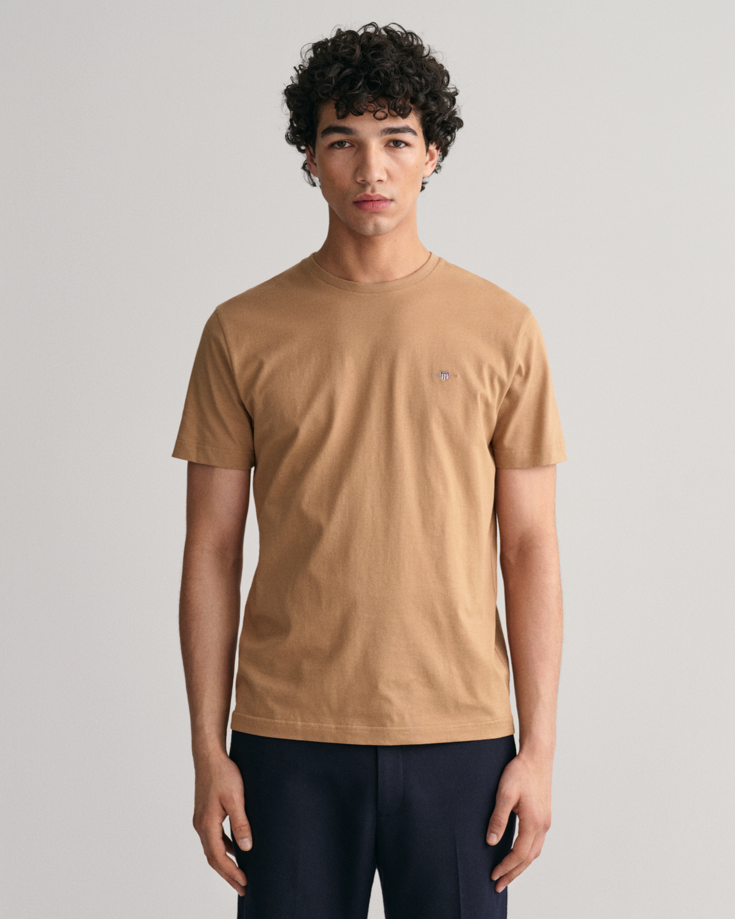 GANT Men Regular Fit Shield T-Shirt (XXS) Beige