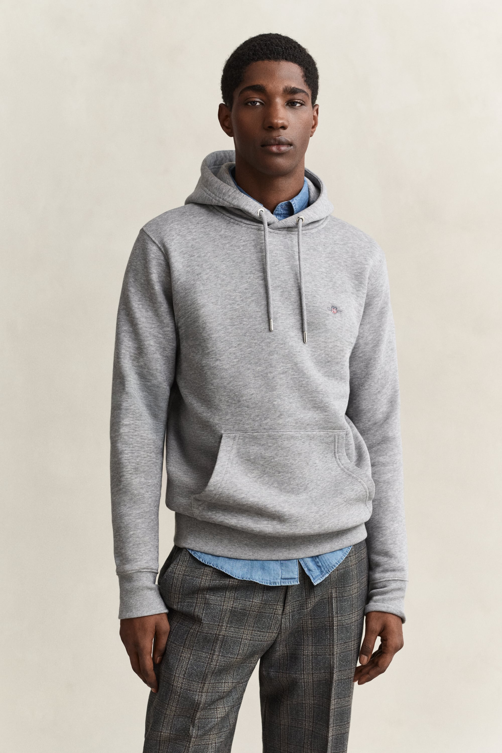 Gant Men's Grey Shield Hoodie (Xxl) Melange
