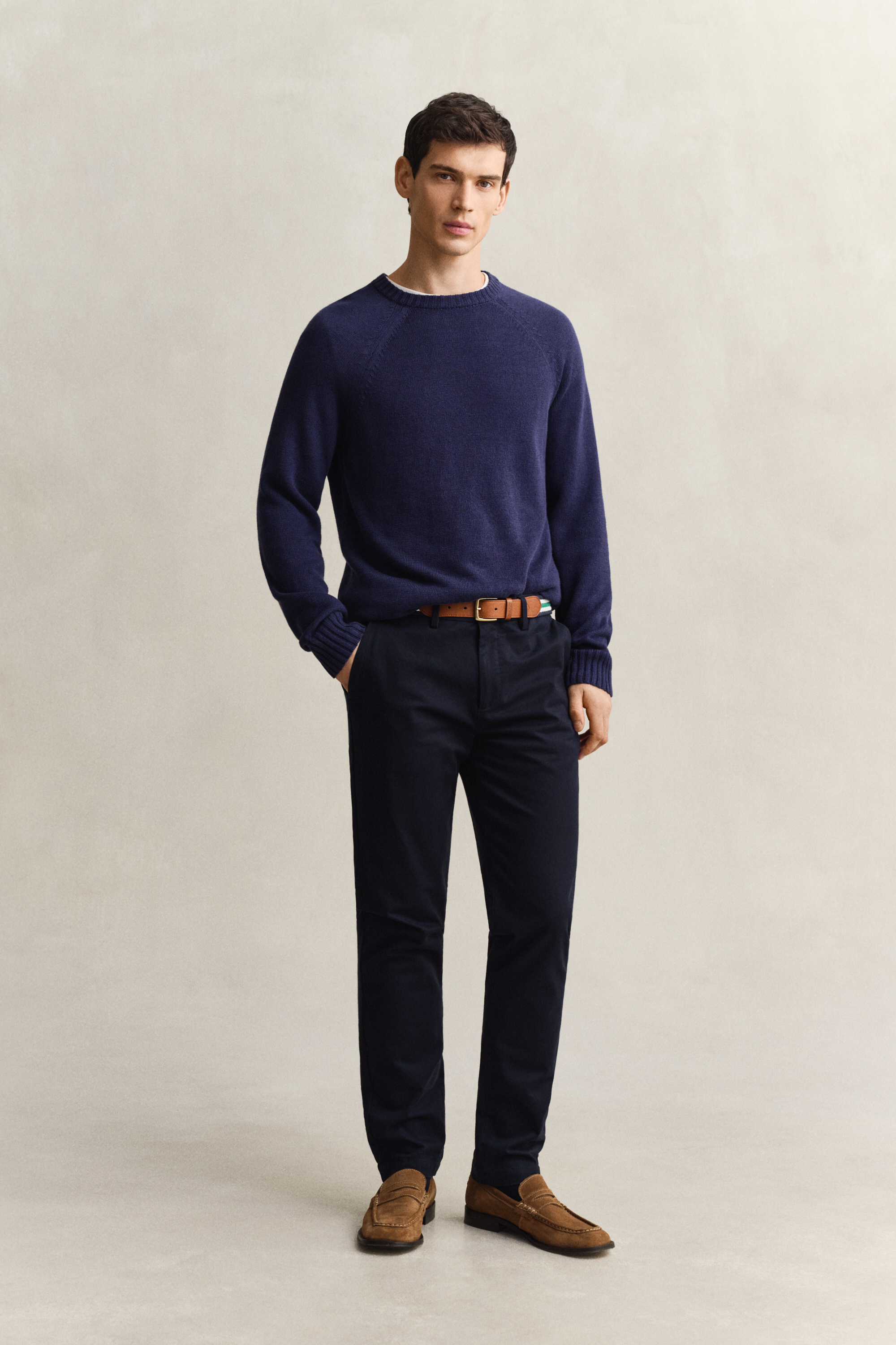 Gant Men's Navy Slim Fit Smart Chinos (30/34) Evening Blue