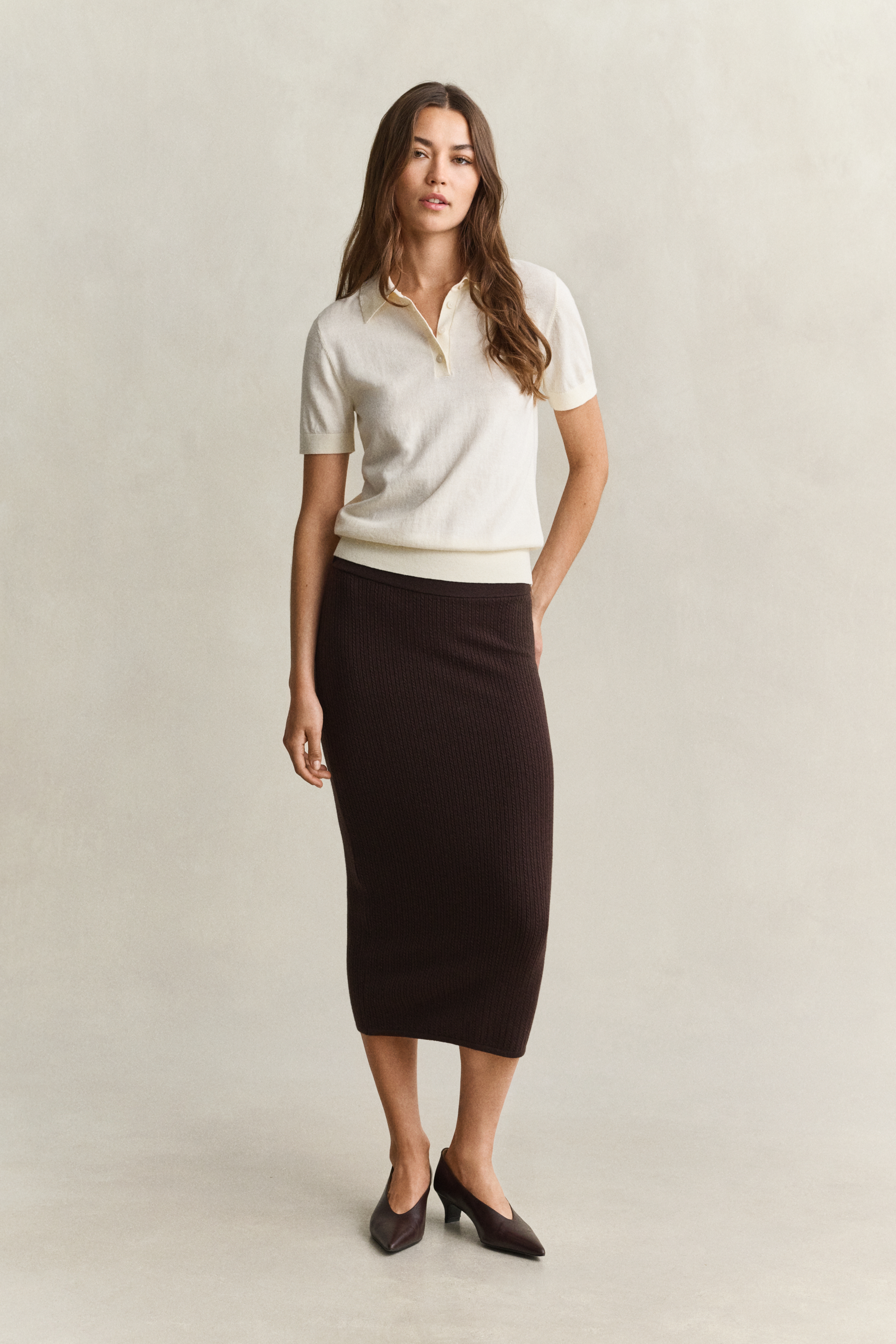 Cable Knit Skirt DEEP