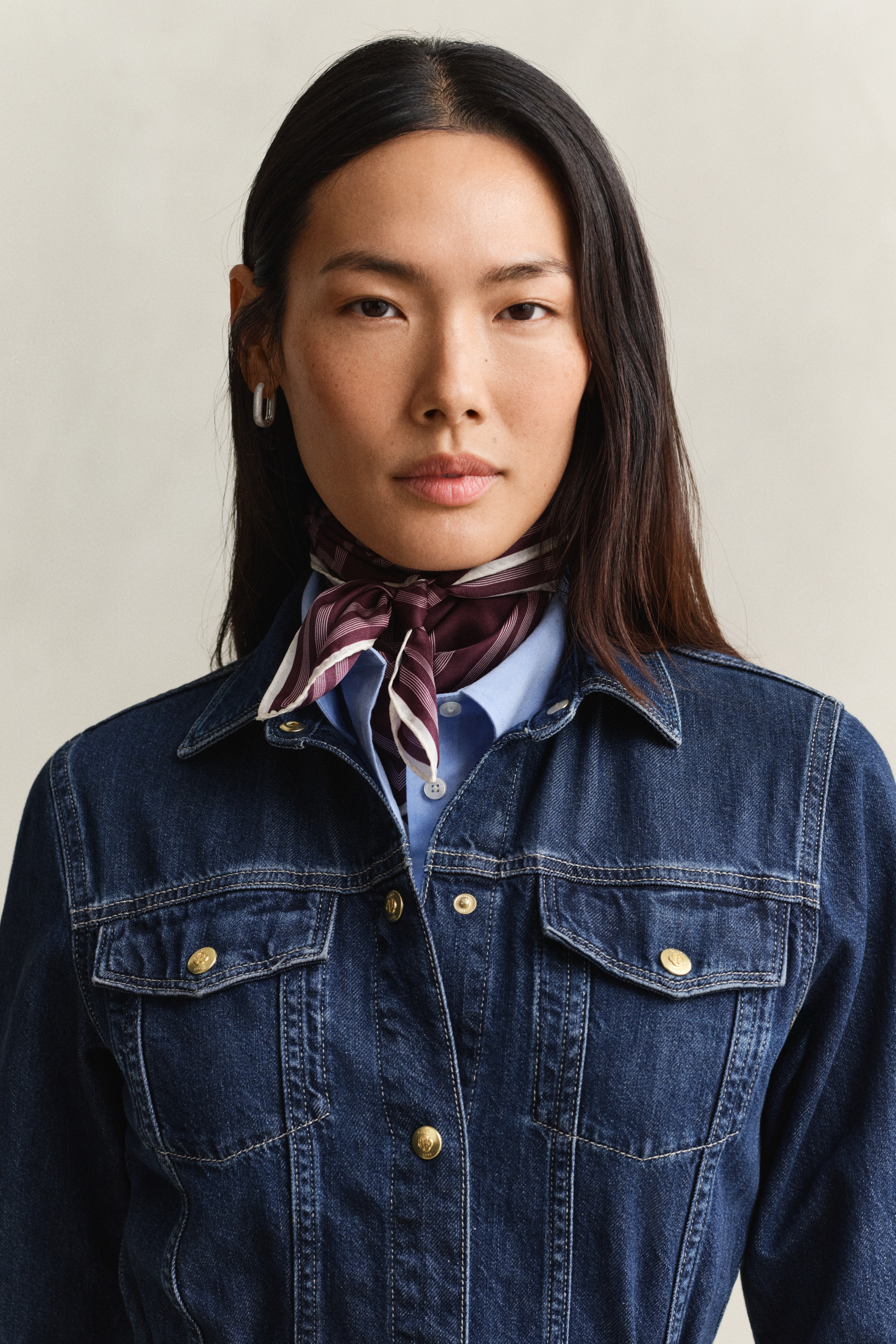 Gant Women's Darkened Wine Monogram Print Silk Scarf (One Size)