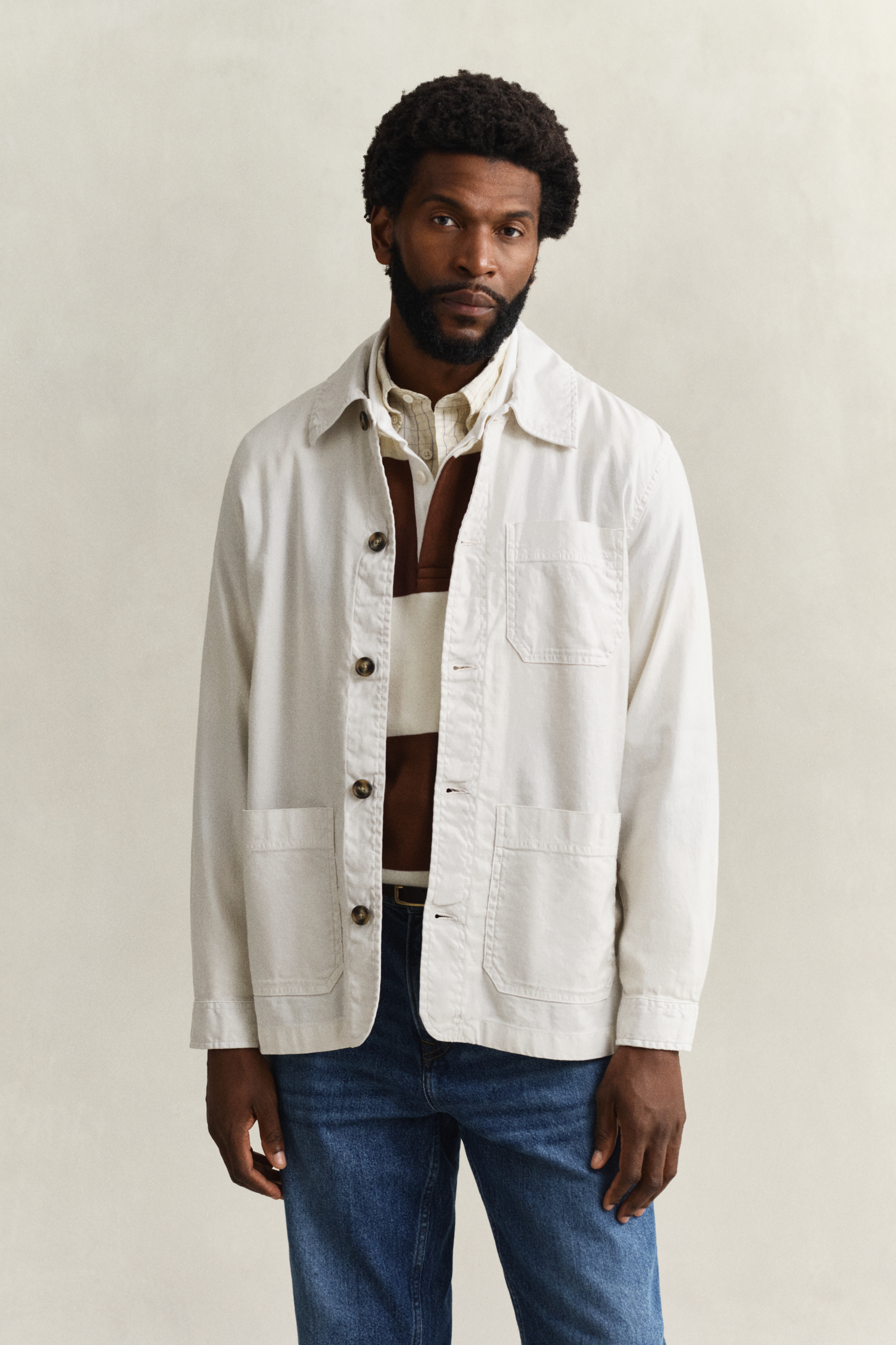 Gant Men's Sand Linen Blend Overshirt (Xl)