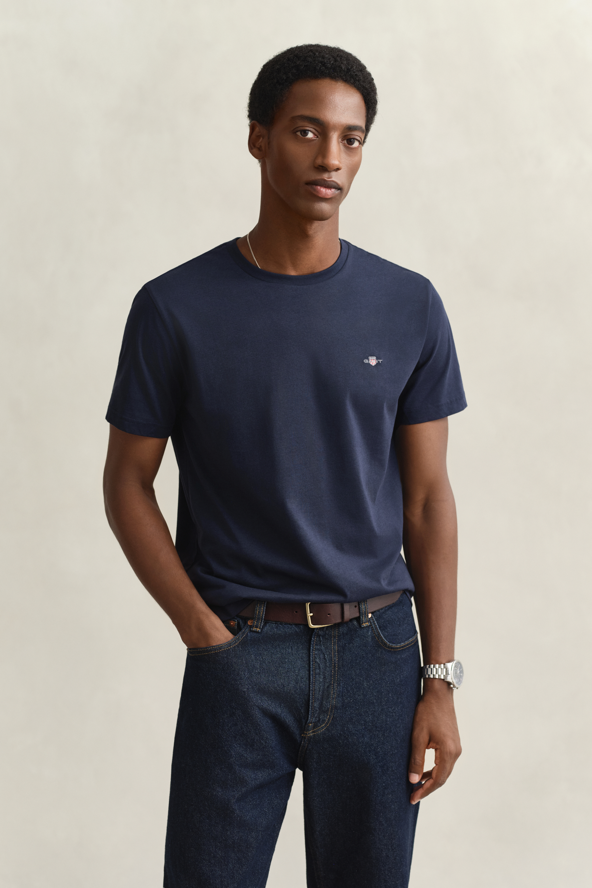Gant Men's Navy Regular Fit Shield T-Shirt (Xxxl) Evening Blue