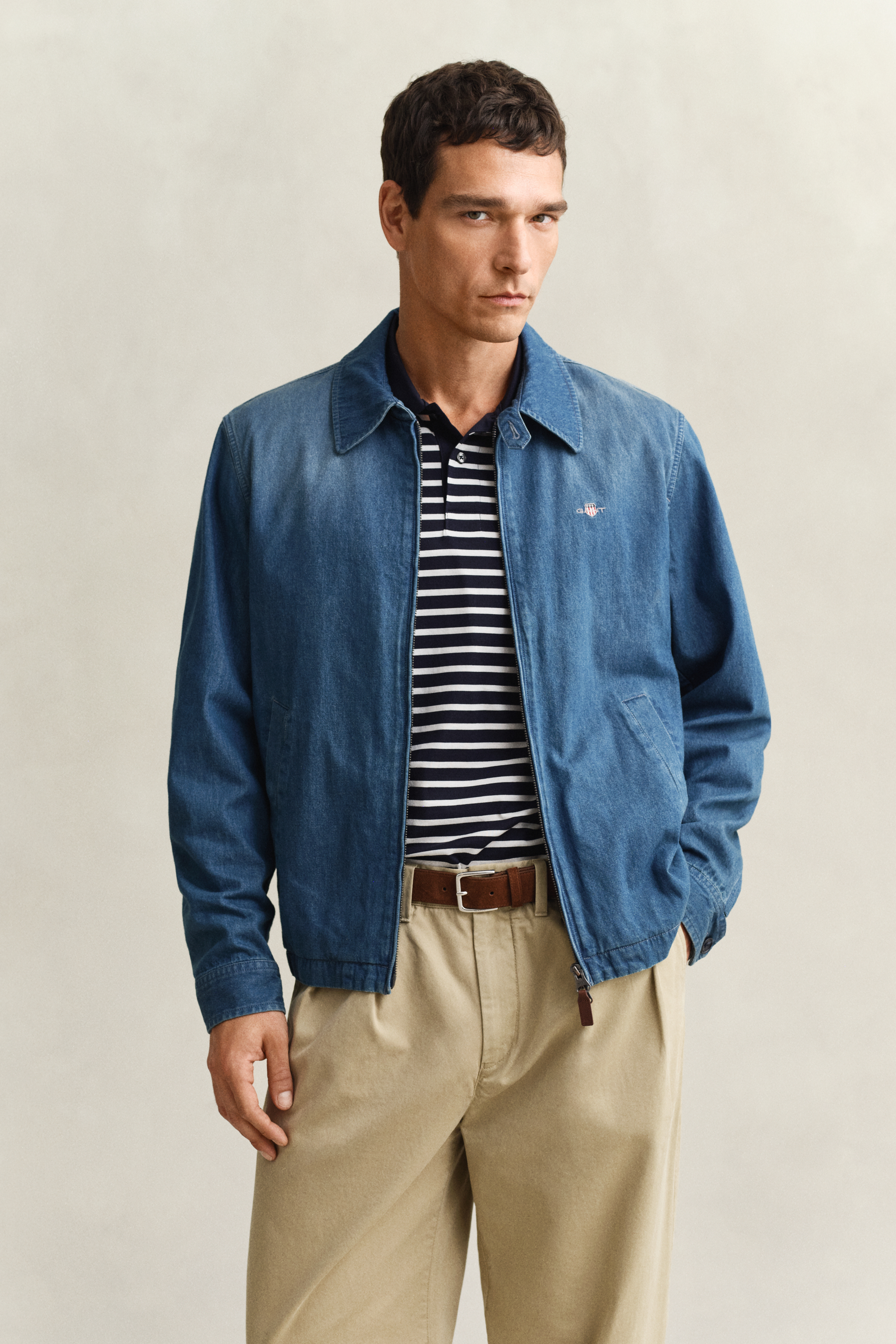 Gant Men's Light Blue Indigo Windcheater Jacket (Xl) Semi