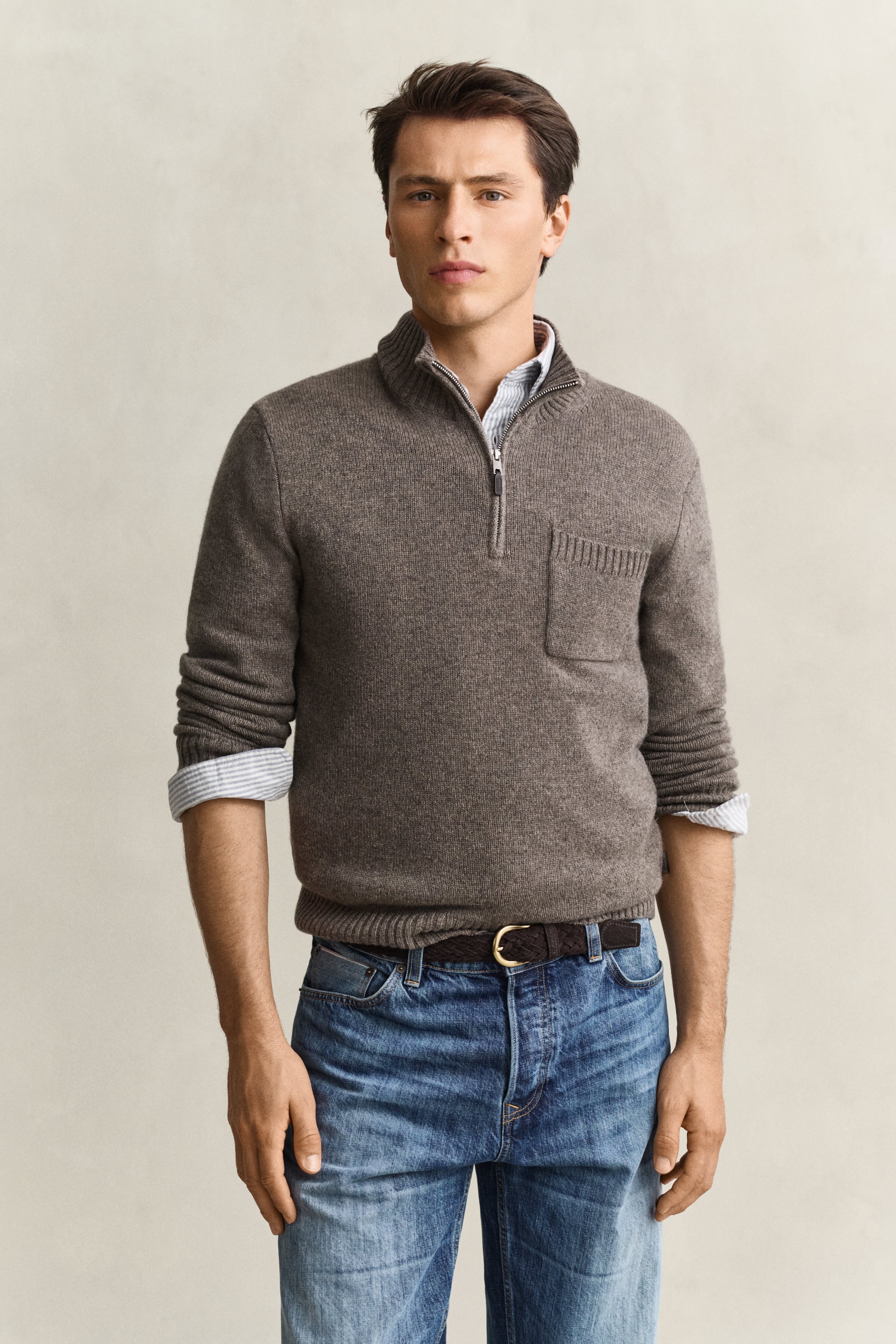 Cashmere Half Zip Sweater EVENING