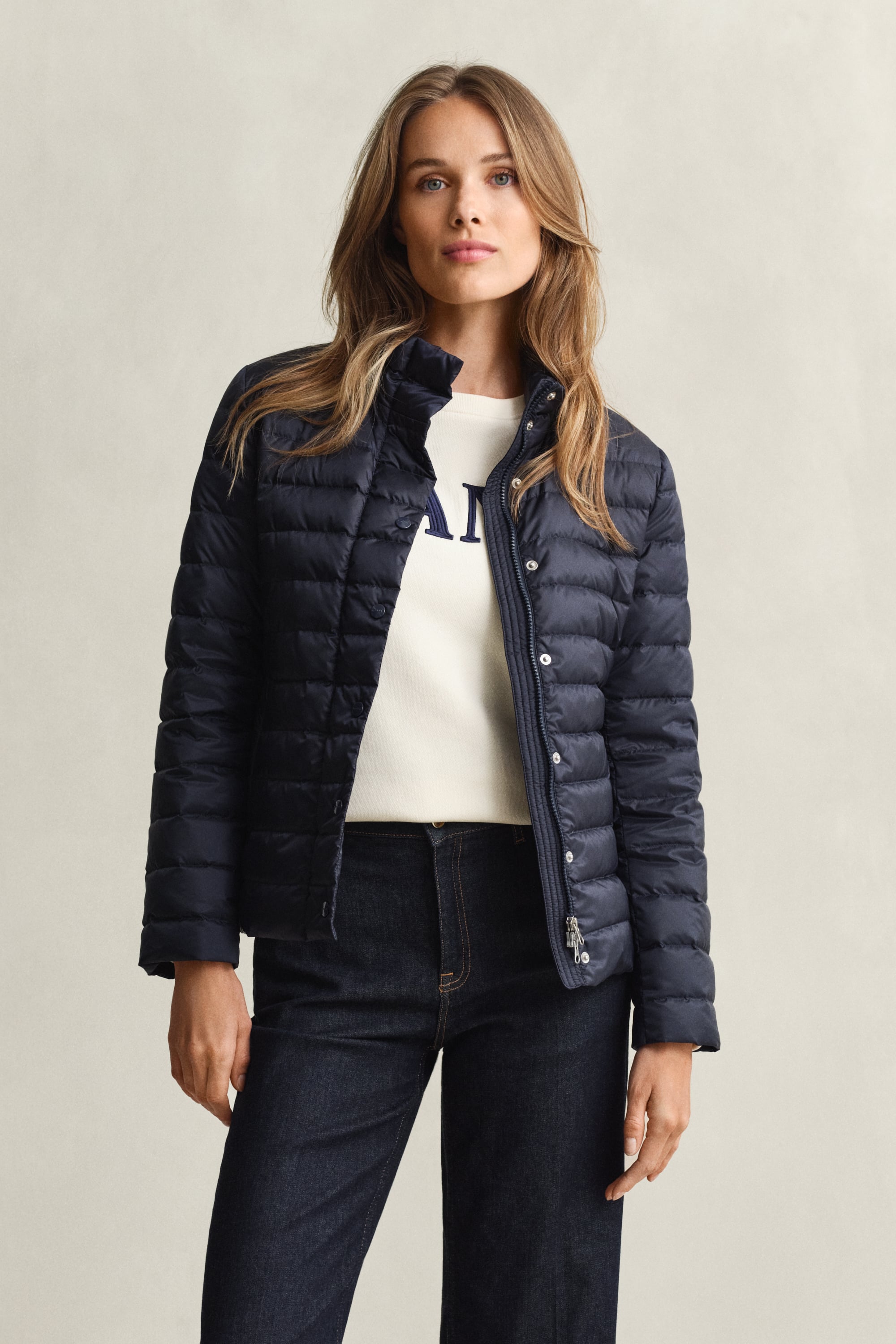 Gant Light Down Jacket In Blue