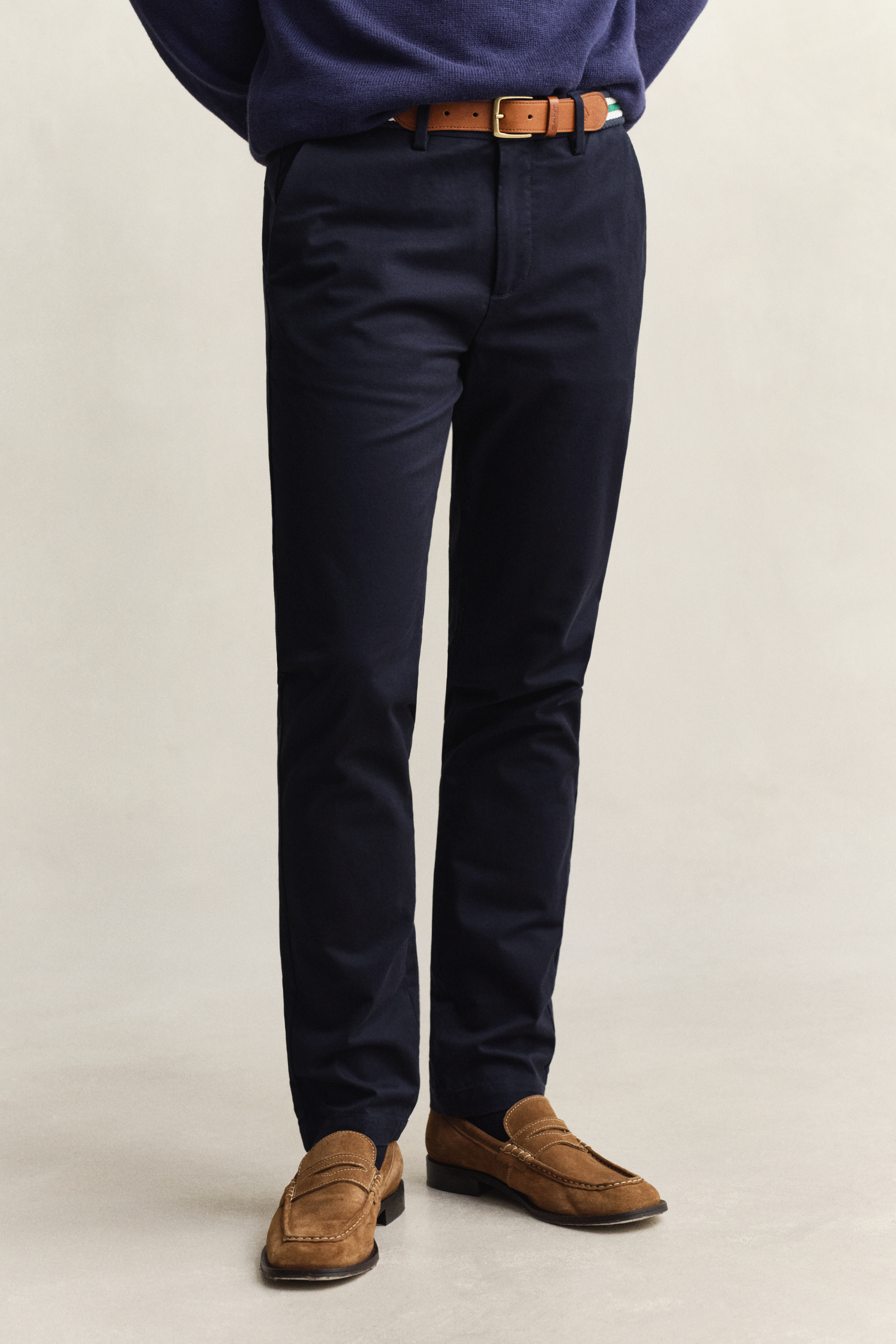 Gant Men's Navy Slim Fit Smart Chinos (32/36) Evening Blue