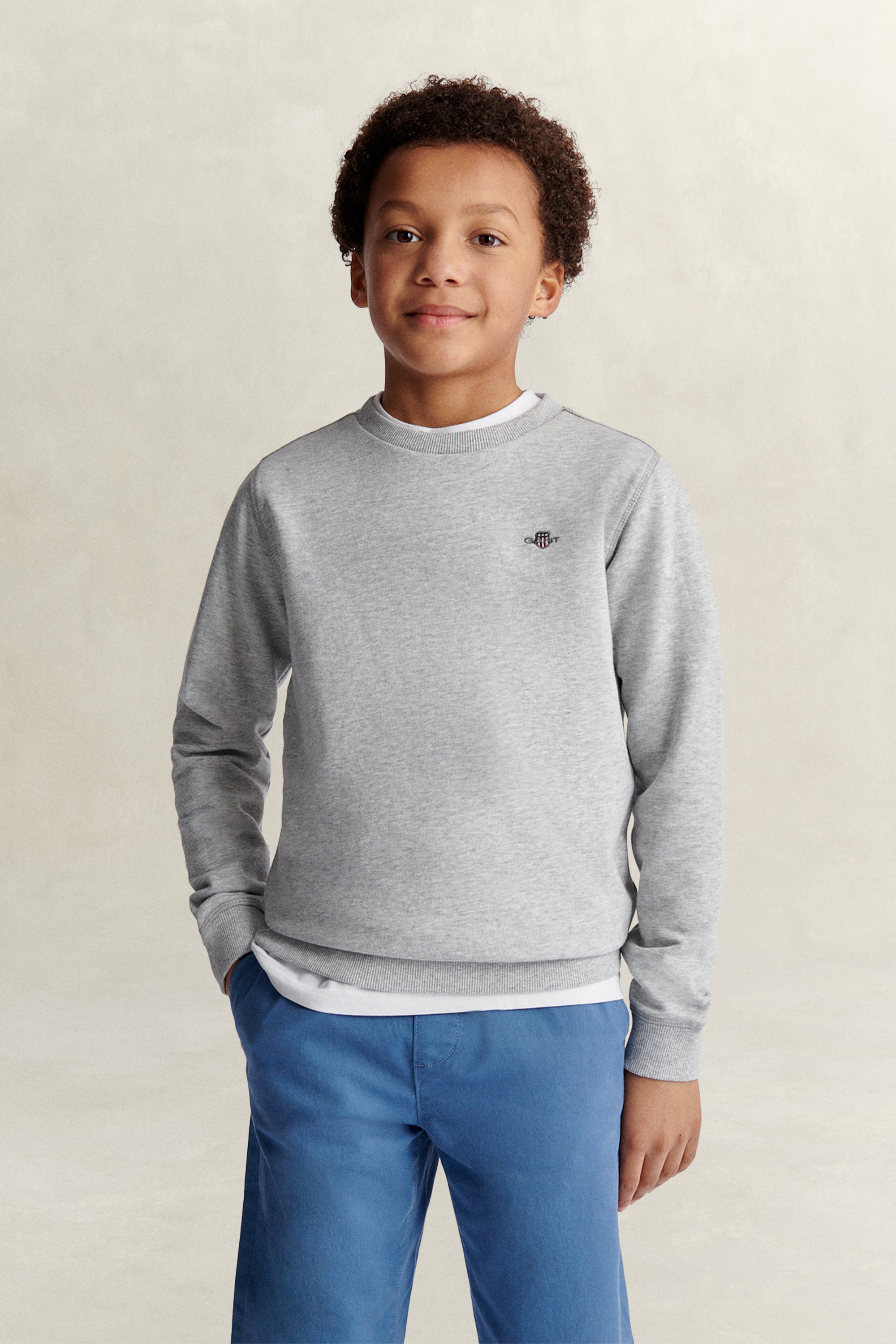 Gant Unisex Grey Teens Shield Sweatshirt (122/128) Melange
