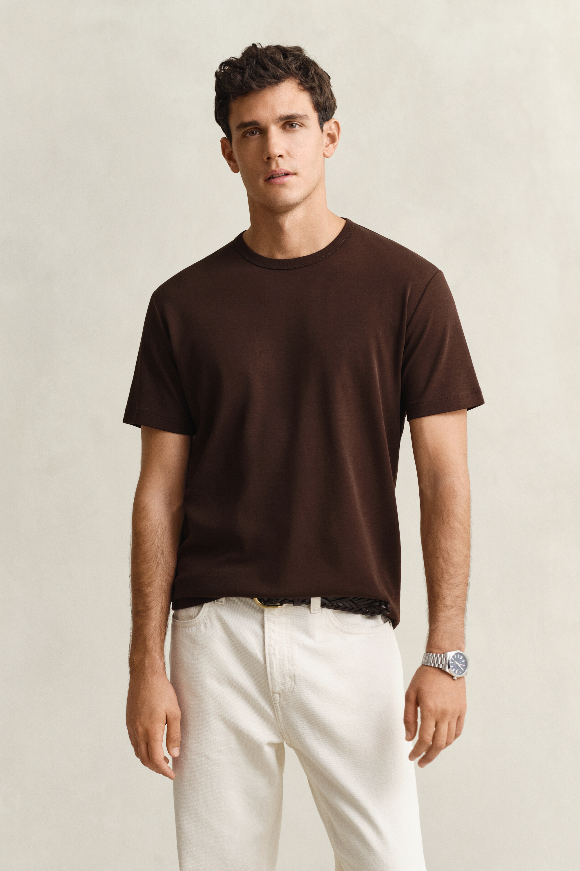 Gant Men's Brown Interlock T-Shirt (Xxxl) Mahogany