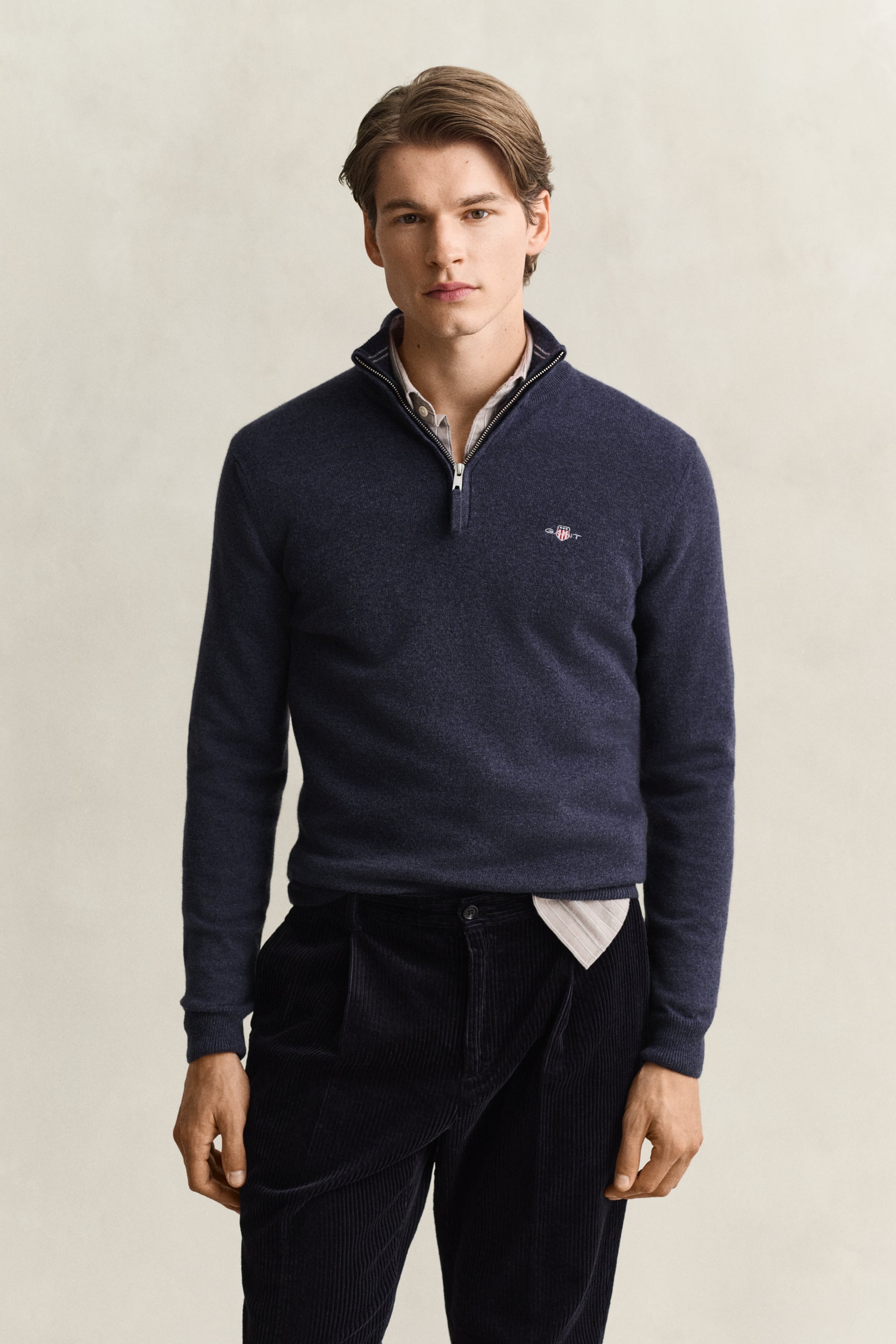 GANT Half Zip Pullover Lambswool Dark Blue Dark Blue size XL - Image 2