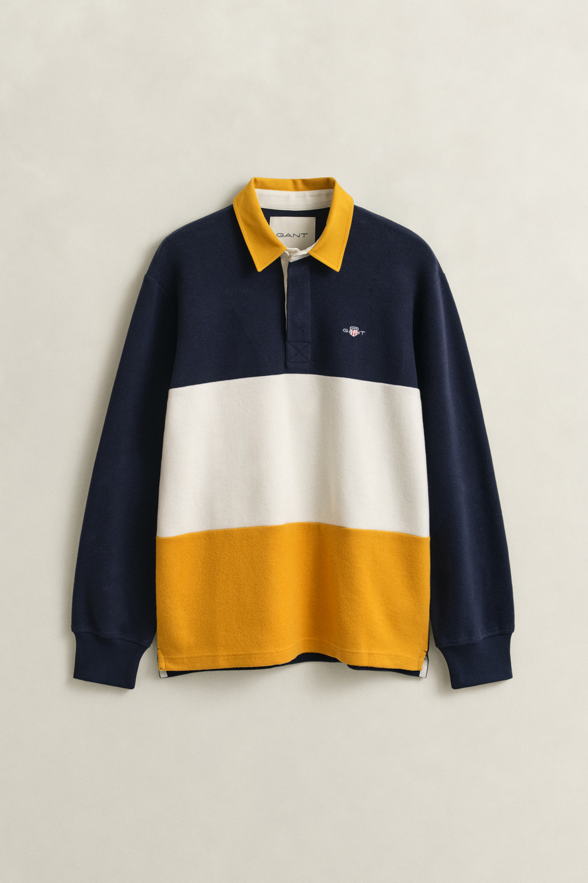 Gant Men's Navy Color Blocked Heavy Rugger (Xxl) Evening Blue