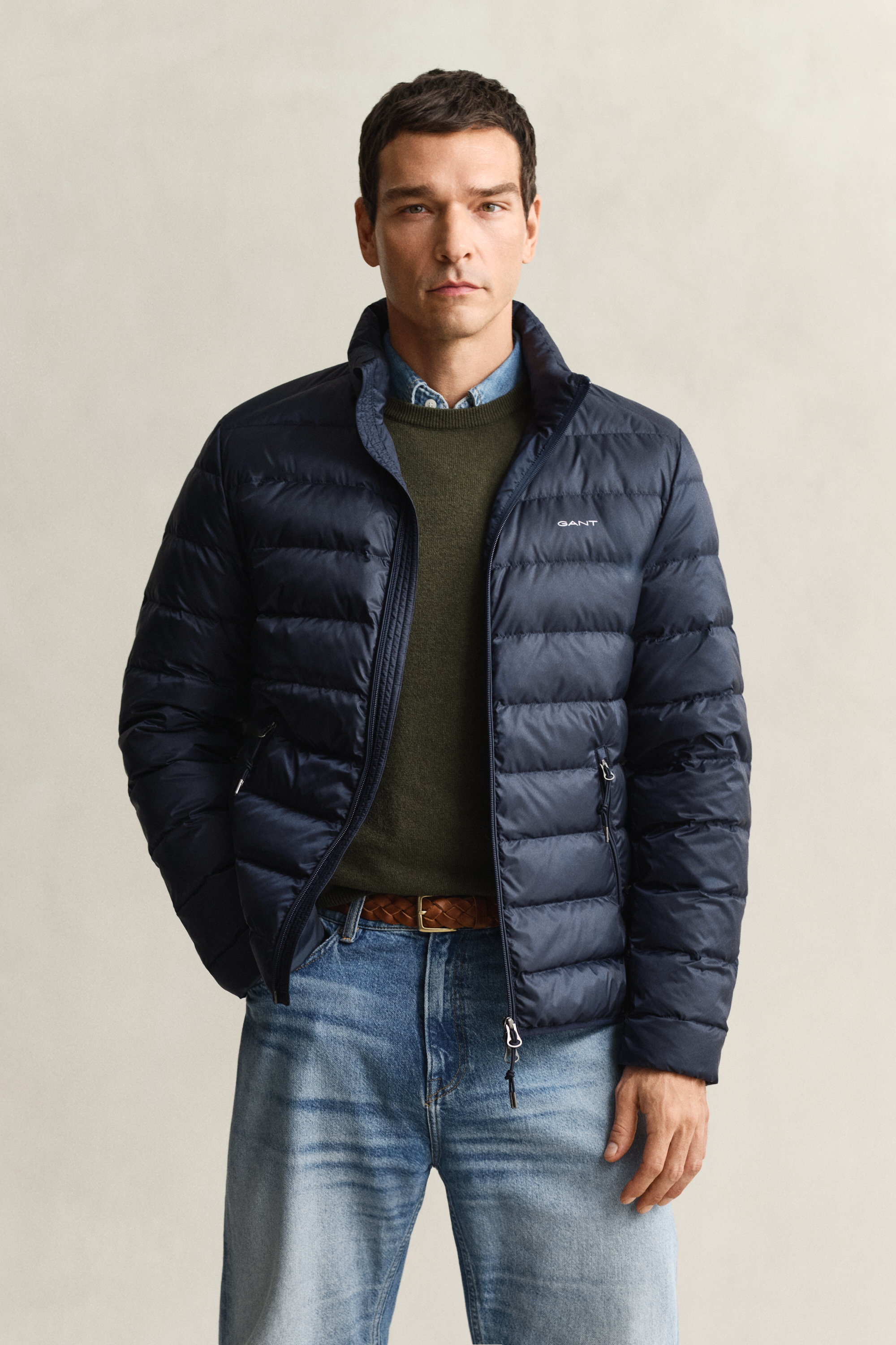 Gant Men's Navy Light Down Jacket (S) Evening Blue